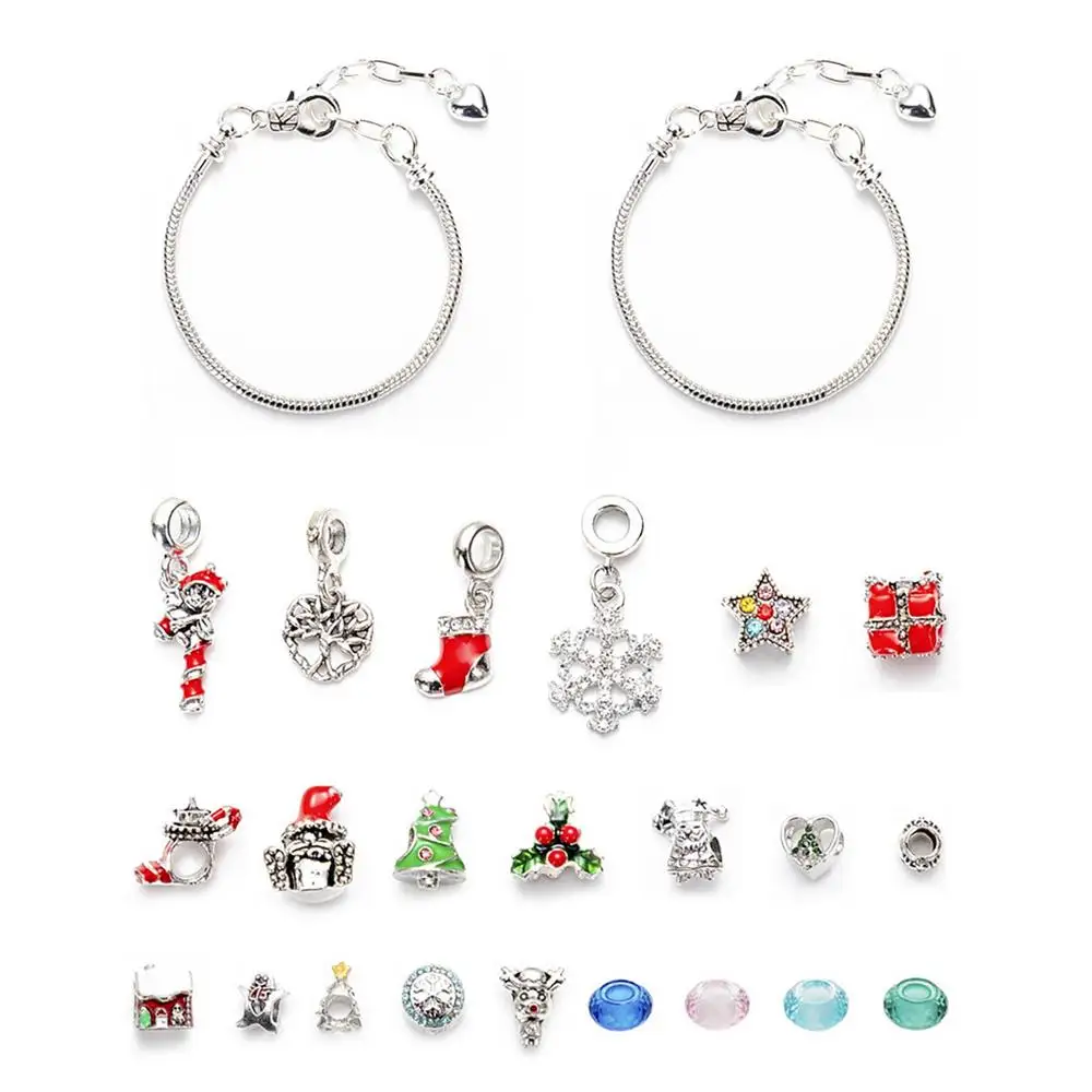 Christmas Bracelets Countdown Calendar 2023 Girls Bracelet Making Advent Calendar Valentine's Day DIY Jewelry Making Advent Gift