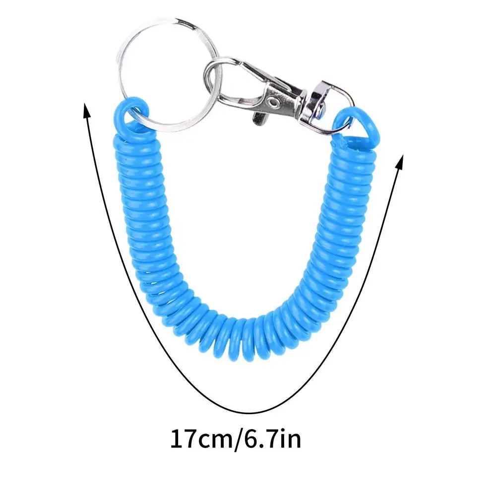 Coil Lanyard Retractable Coil Keychain Spiral Coil Lanyard Long Anti Lost Key Chain Holder For Bungee Lanyard Flexible