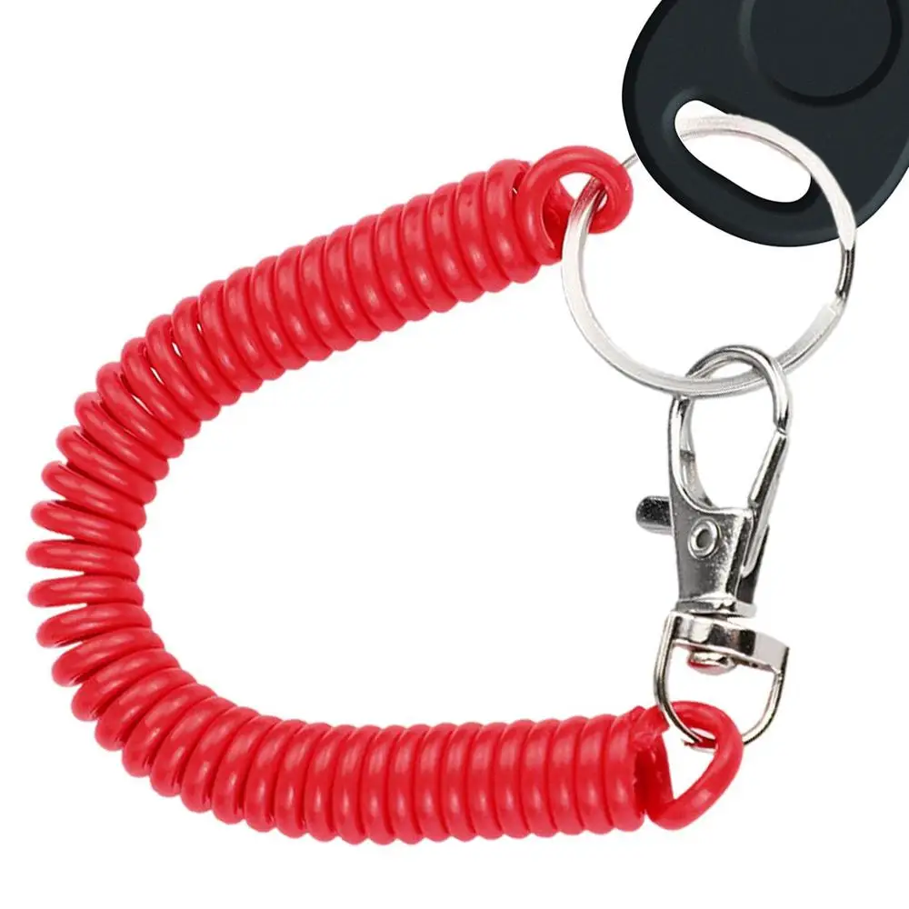 Coil Lanyard Retractable Coil Keychain Spiral Coil Lanyard Long Anti Lost Key Chain Holder For Bungee Lanyard Flexible