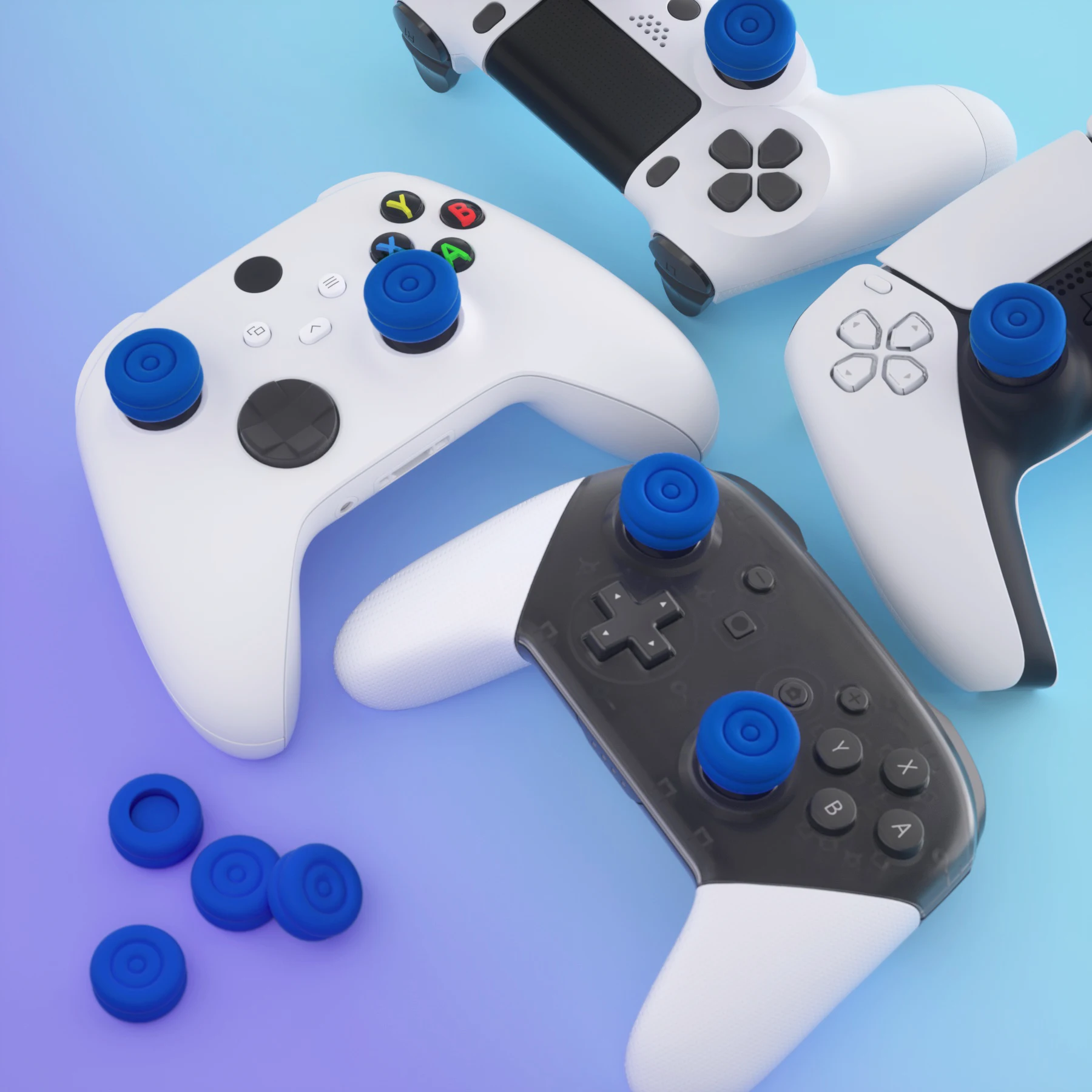 PlayVital Cushion Caps Thumb Grips for ps5/ps4, for Xbox Series X/S, for Xbox One, Elite Series 2, for Switch Pro Controller