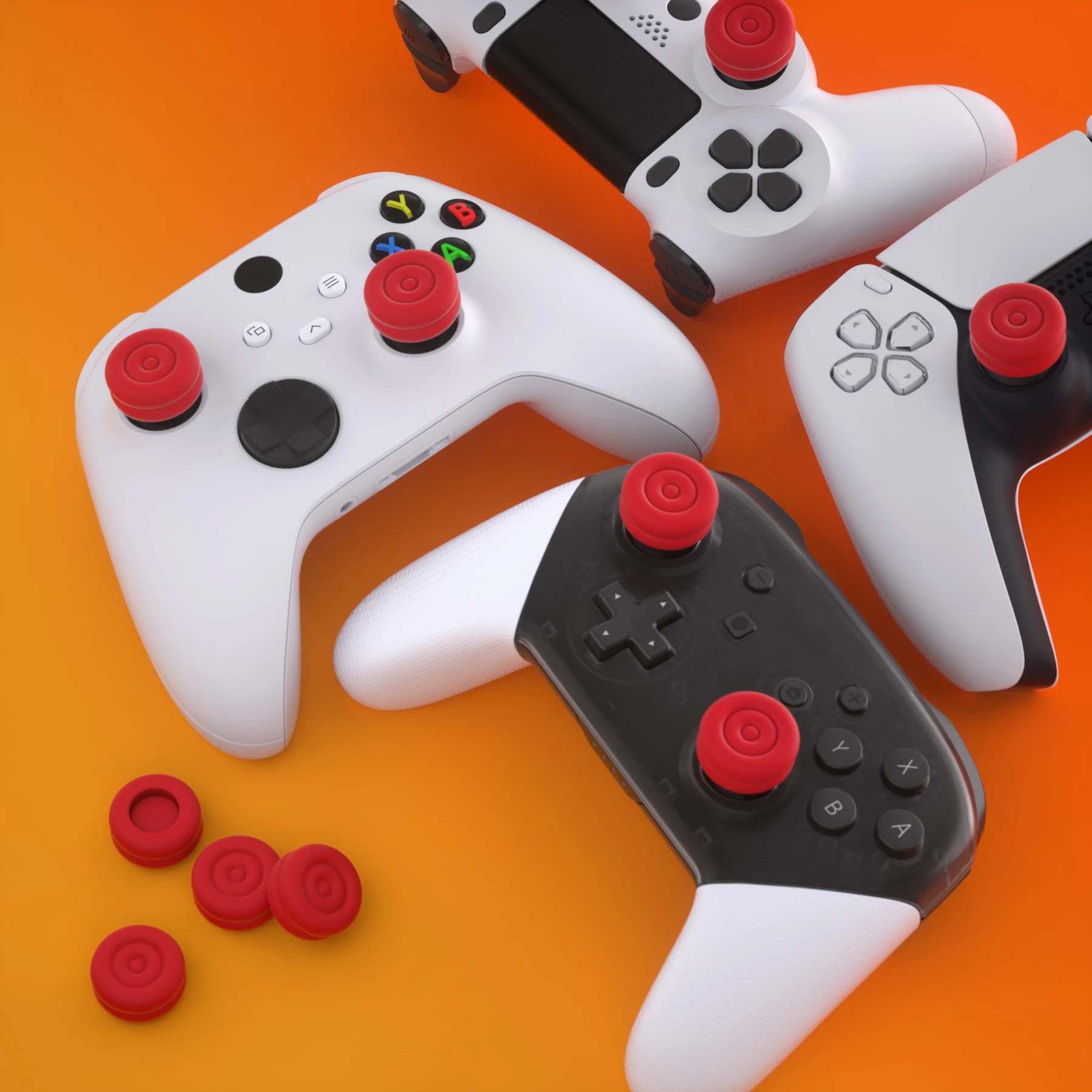 PlayVital Cushion Caps Thumb Grips for ps5/ps4, for Xbox Series X/S, for Xbox One, Elite Series 2, for Switch Pro Controller