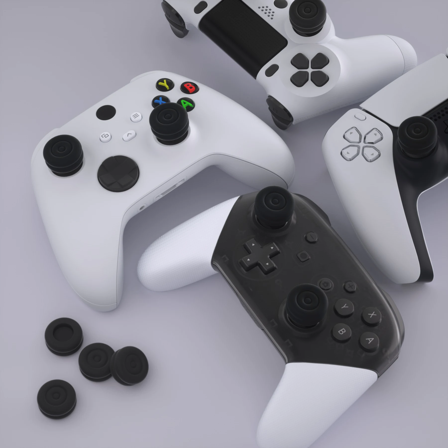 PlayVital Cushion Caps Thumb Grips for ps5/ps4, for Xbox Series X/S, for Xbox One, Elite Series 2, for Switch Pro Controller