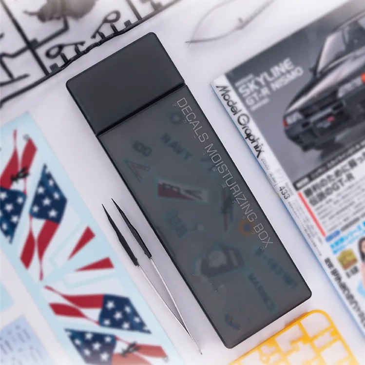 Water Decals Sticker Box for Gundam Model DIY Hobby Tools Accessory High Quality Plastic Black Hobby Crafts Moisturizing Case