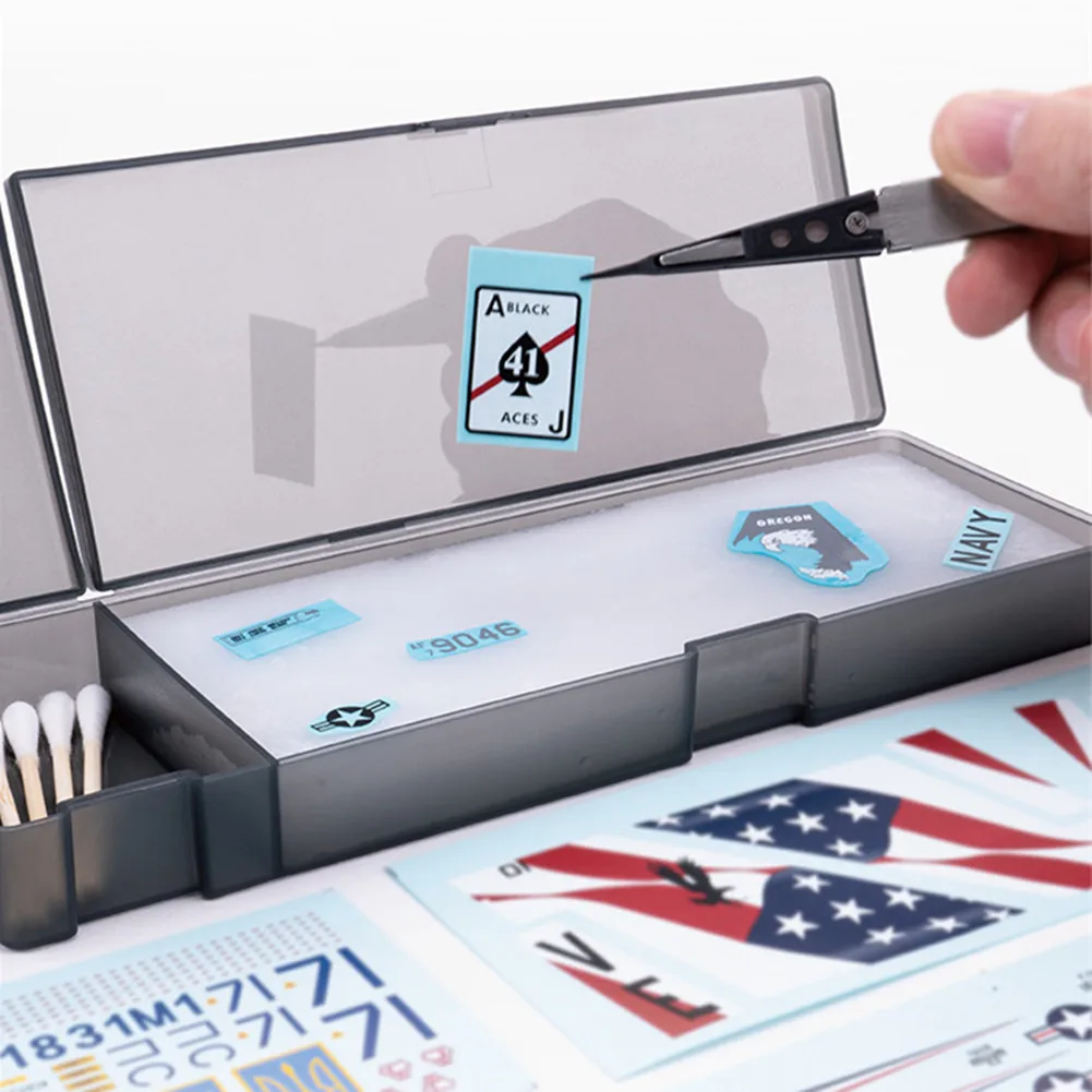 Water Decals Sticker Box for Gundam Model DIY Hobby Tools Accessory High Quality Plastic Black Hobby Crafts Moisturizing Case