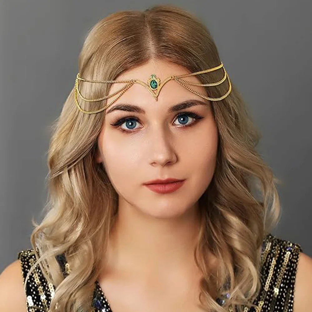Stonefans Bohemia Hair Chain Accessories for Girls Jewelry Forehead Headband Headpiece Bohemia Hair Chain Wedding Headdress