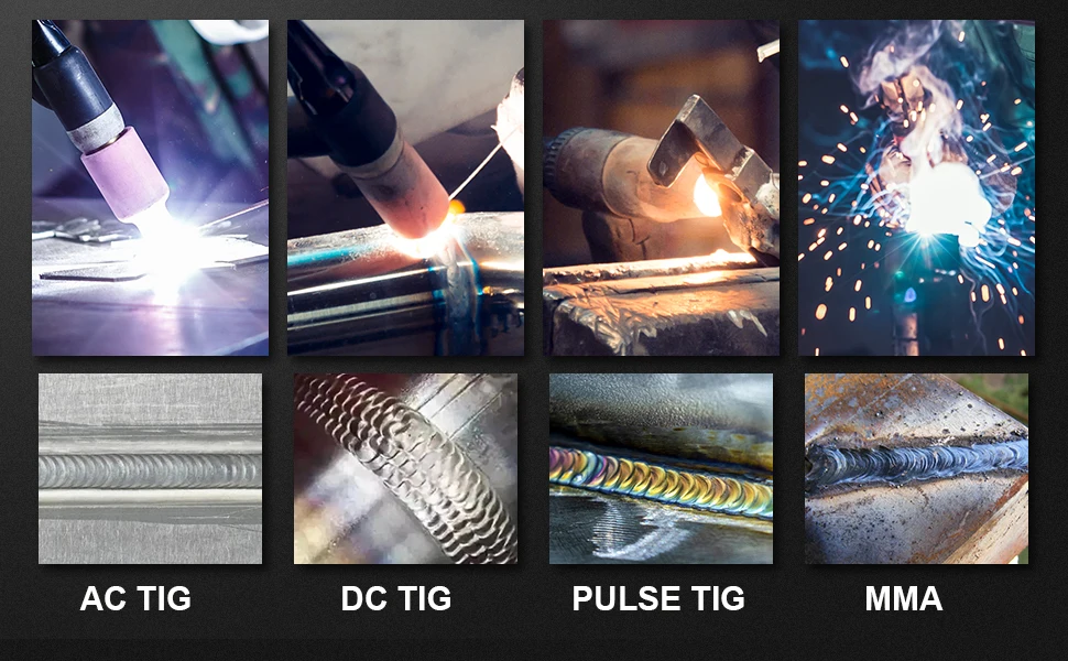 AC/DC TIG Welder 250A HZXVOGEN HVT250P HF TIG MMA ARC Stick Pulse 2T/4T 220V IGBT Inverter Aluminum Stainless Steel Welder
