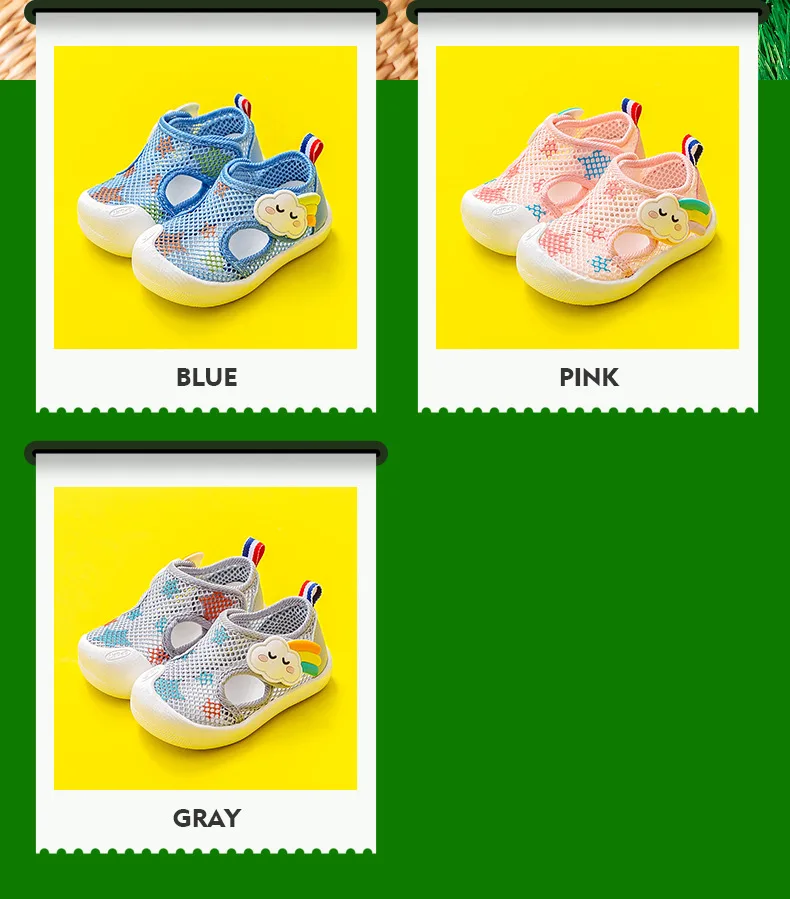 Children's Summer Breathable Air Mesh Sandals Baby Unisex Casual Shoes Anti-slip Soft Sole First Walkers Infant Lightweight Shoe