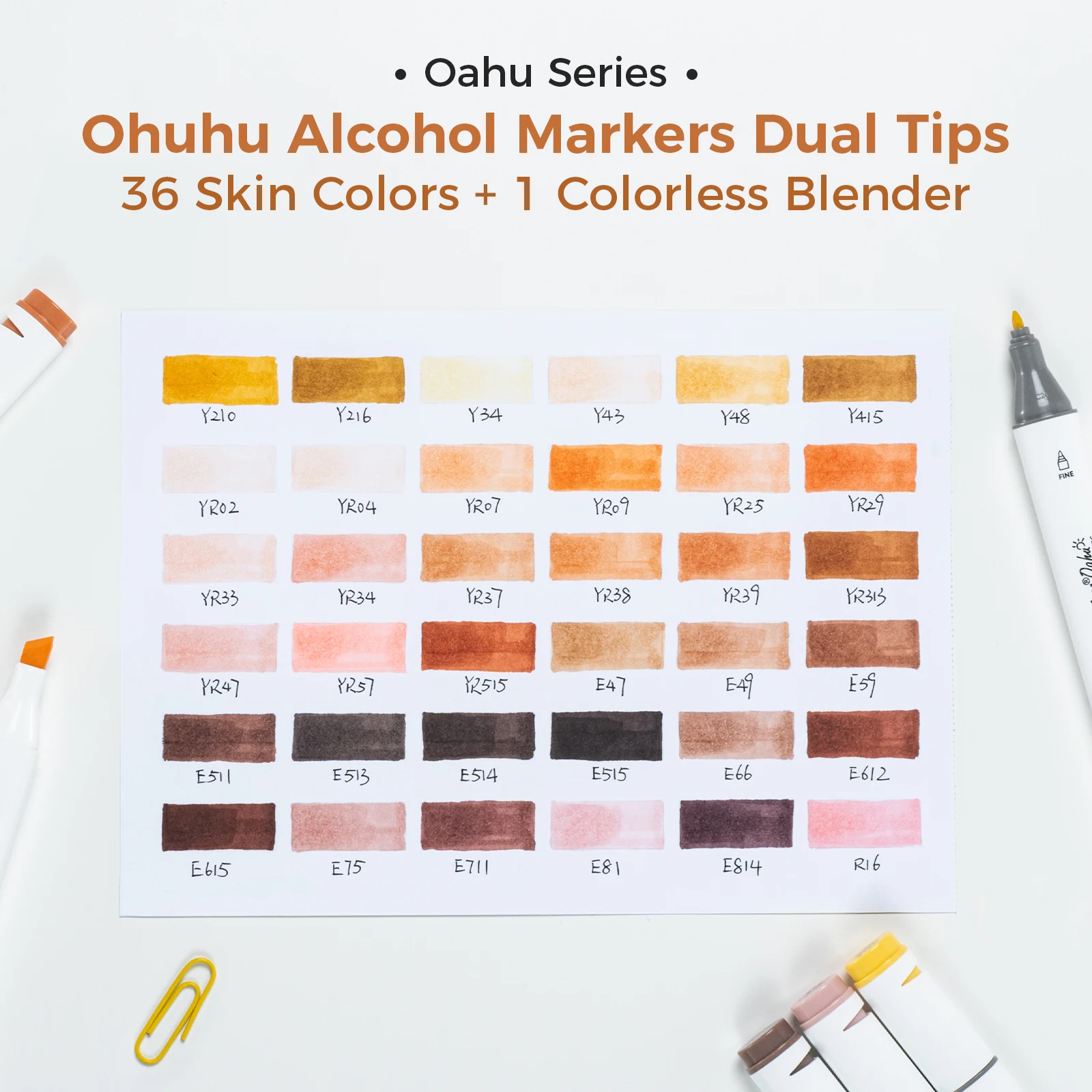 Ohuhu Oahu Marker Pen Alcohol Art Markers Color Marker Set Dual Tips Felt Pen Sketching Drawing Graffiti Manga School Supplies