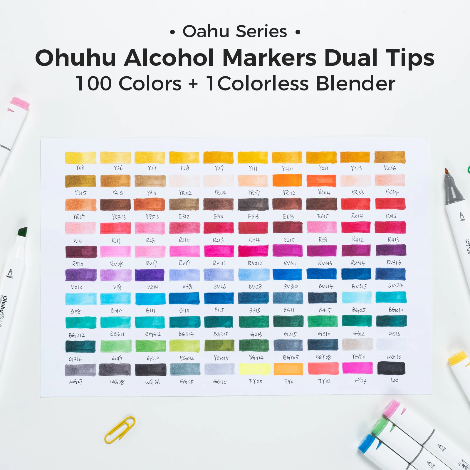 Ohuhu Oahu Marker Pen Alcohol Art Markers Color Marker Set Dual Tips Felt Pen Sketching Drawing Graffiti Manga School Supplies