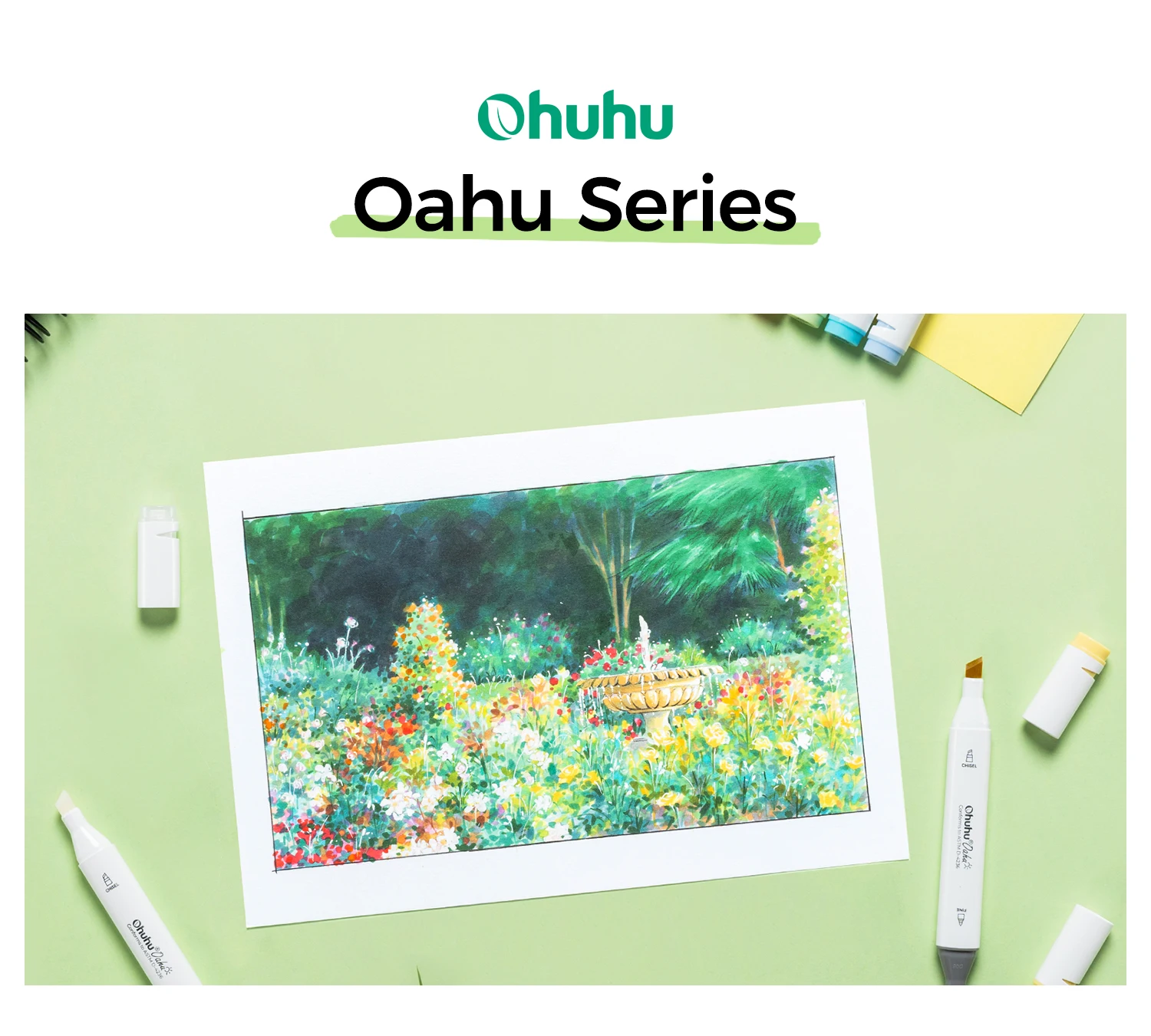 Ohuhu Oahu Marker Pen Alcohol Art Markers Color Marker Set Dual Tips Felt Pen Sketching Drawing Graffiti Manga School Supplies