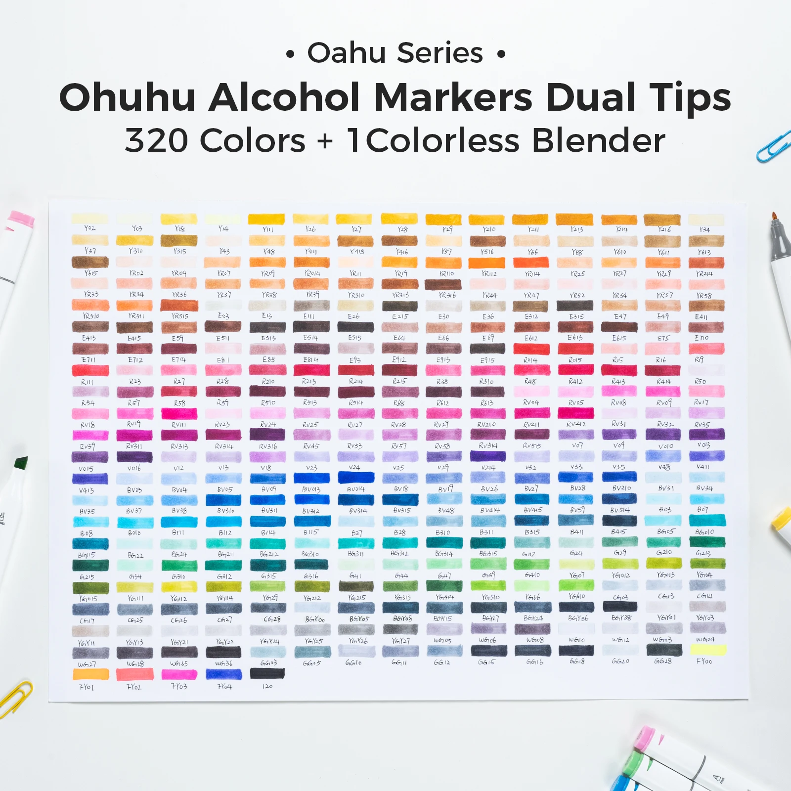 Ohuhu Oahu Marker Pen Alcohol Art Markers Color Marker Set Dual Tips Felt Pen Sketching Drawing Graffiti Manga School Supplies