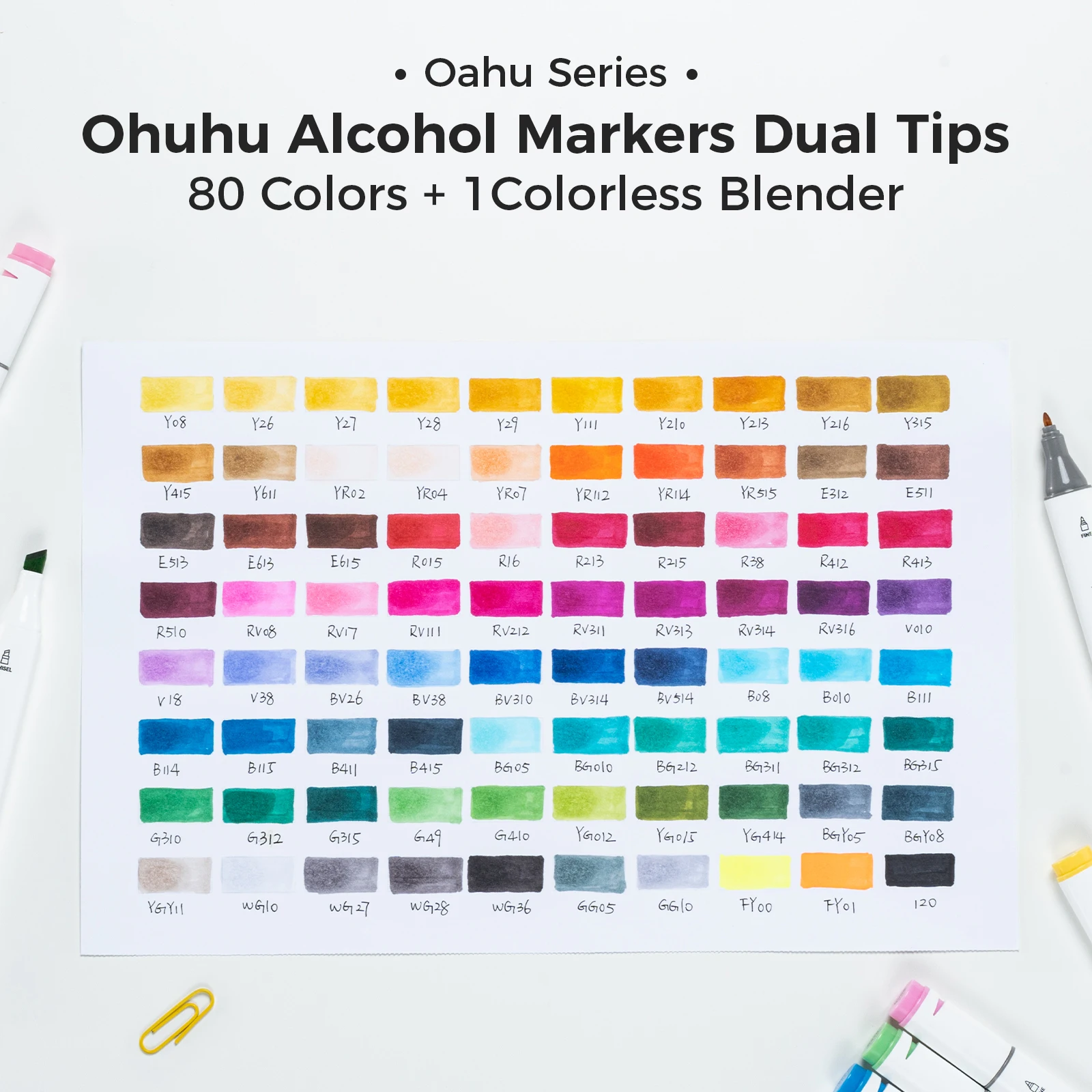 Ohuhu Oahu Marker Pen Alcohol Art Markers Color Marker Set Dual Tips Felt Pen Sketching Drawing Graffiti Manga School Supplies