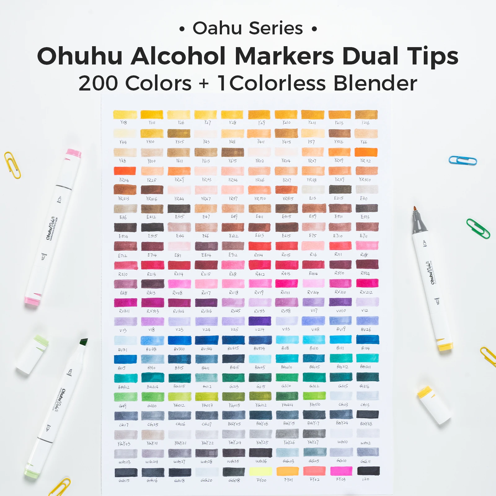 Ohuhu Oahu Marker Pen Alcohol Art Markers Color Marker Set Dual Tips Felt Pen Sketching Drawing Graffiti Manga School Supplies