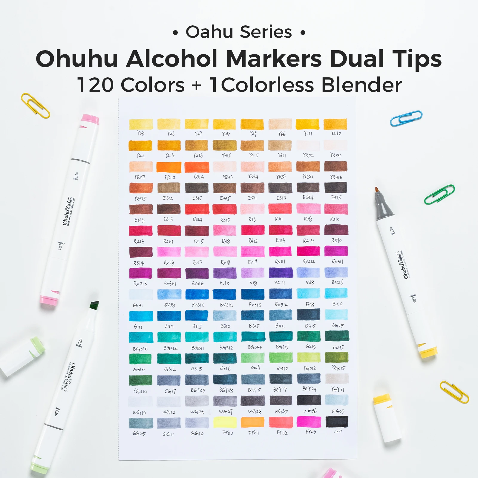 Ohuhu Oahu Marker Pen Alcohol Art Markers Color Marker Set Dual Tips Felt Pen Sketching Drawing Graffiti Manga School Supplies
