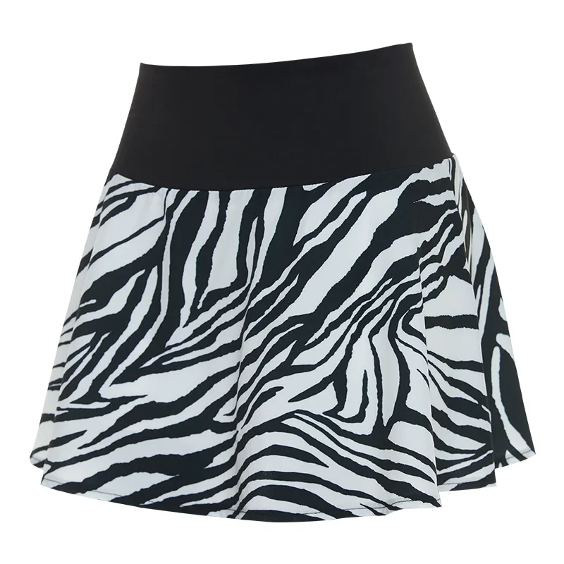 Stripes Women Sports Pants Skirt High Waist Breathable Running Exercise Short Skirt Quick Dry Tennis Skirt