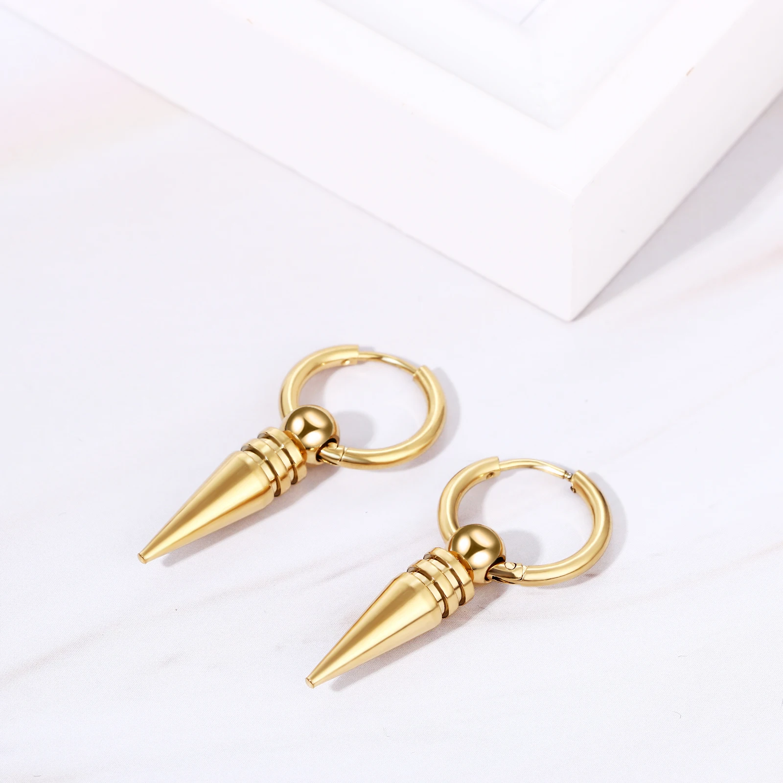 BONISKISS 2 Pairs Norse Viking Earrings Stainless Steel Nordic Elder Futhark Runes Hoop Huggie Hinged Fake Stud Men Women Unisex
