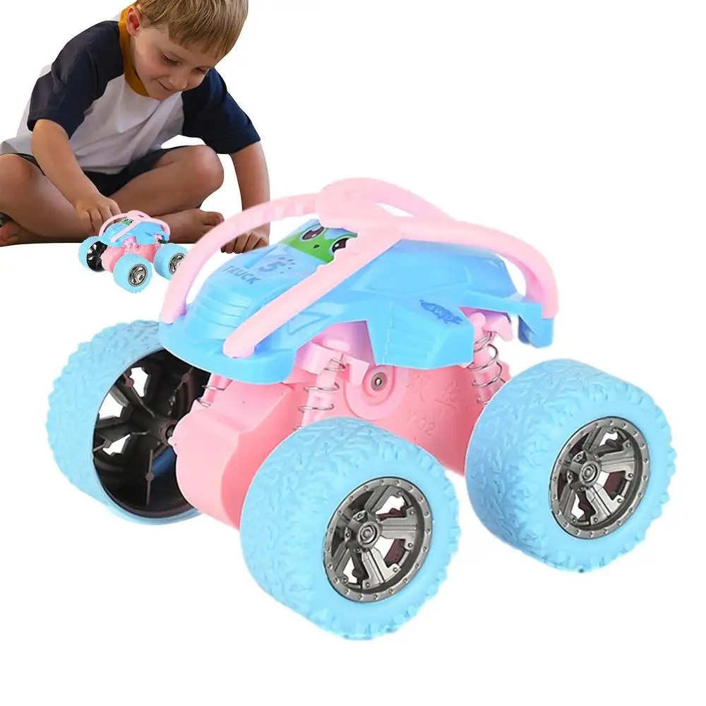 Stunt Toy Cars Friction Powered Push And Go Cars Mini Four-wheel Drive Stunt Rolling Inertial Off-road Vehicle For Kids