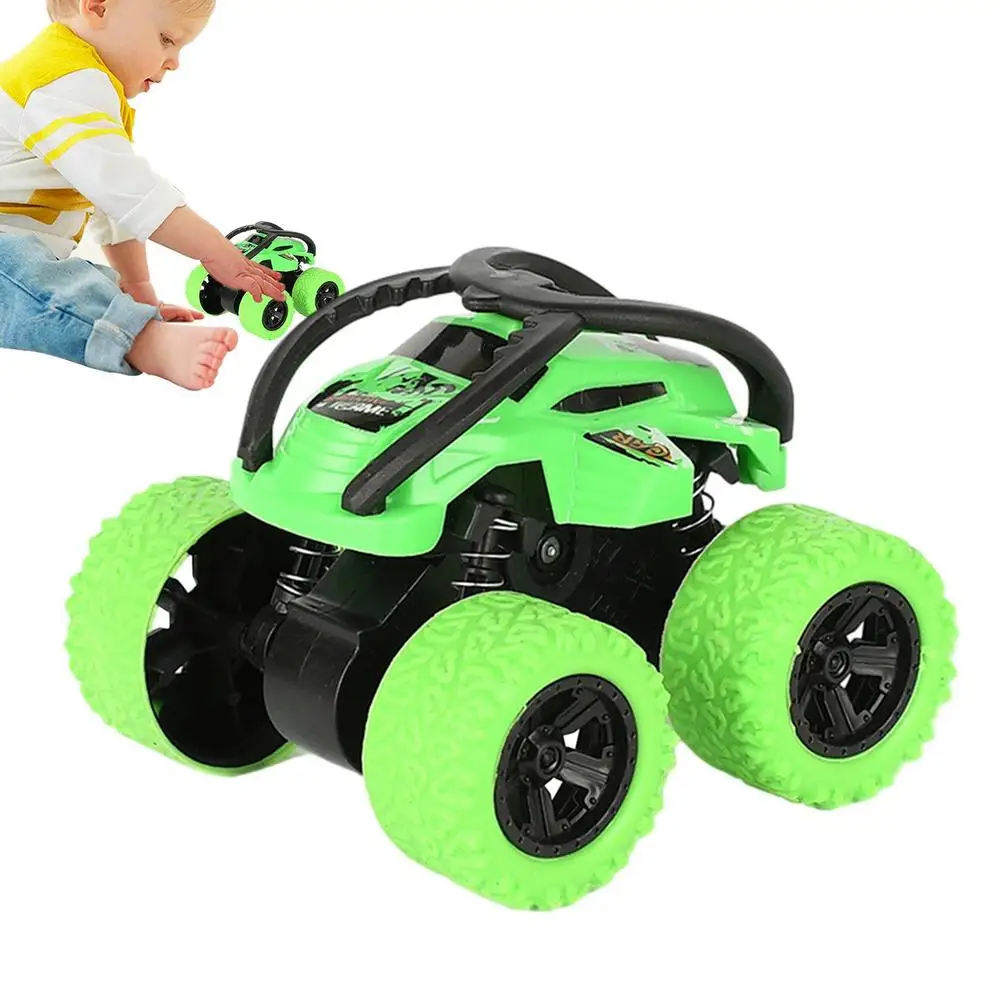 Stunt Toy Cars Friction Powered Push And Go Cars Mini Four-wheel Drive Stunt Rolling Inertial Off-road Vehicle For Kids