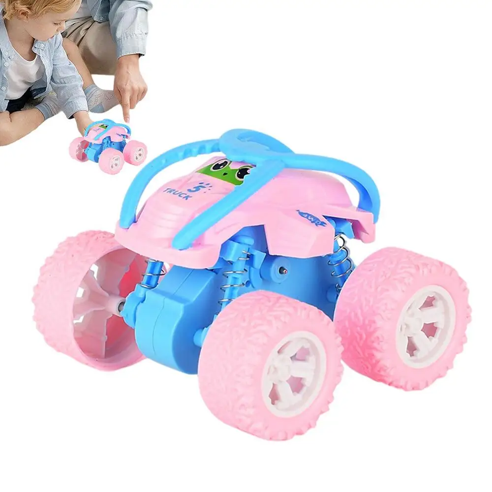 Stunt Toy Cars Friction Powered Push And Go Cars Mini Four-wheel Drive Stunt Rolling Inertial Off-road Vehicle For Kids