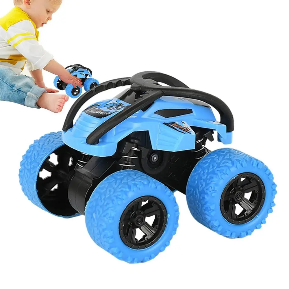 Stunt Toy Cars Friction Powered Push And Go Cars Mini Four-wheel Drive Stunt Rolling Inertial Off-road Vehicle For Kids