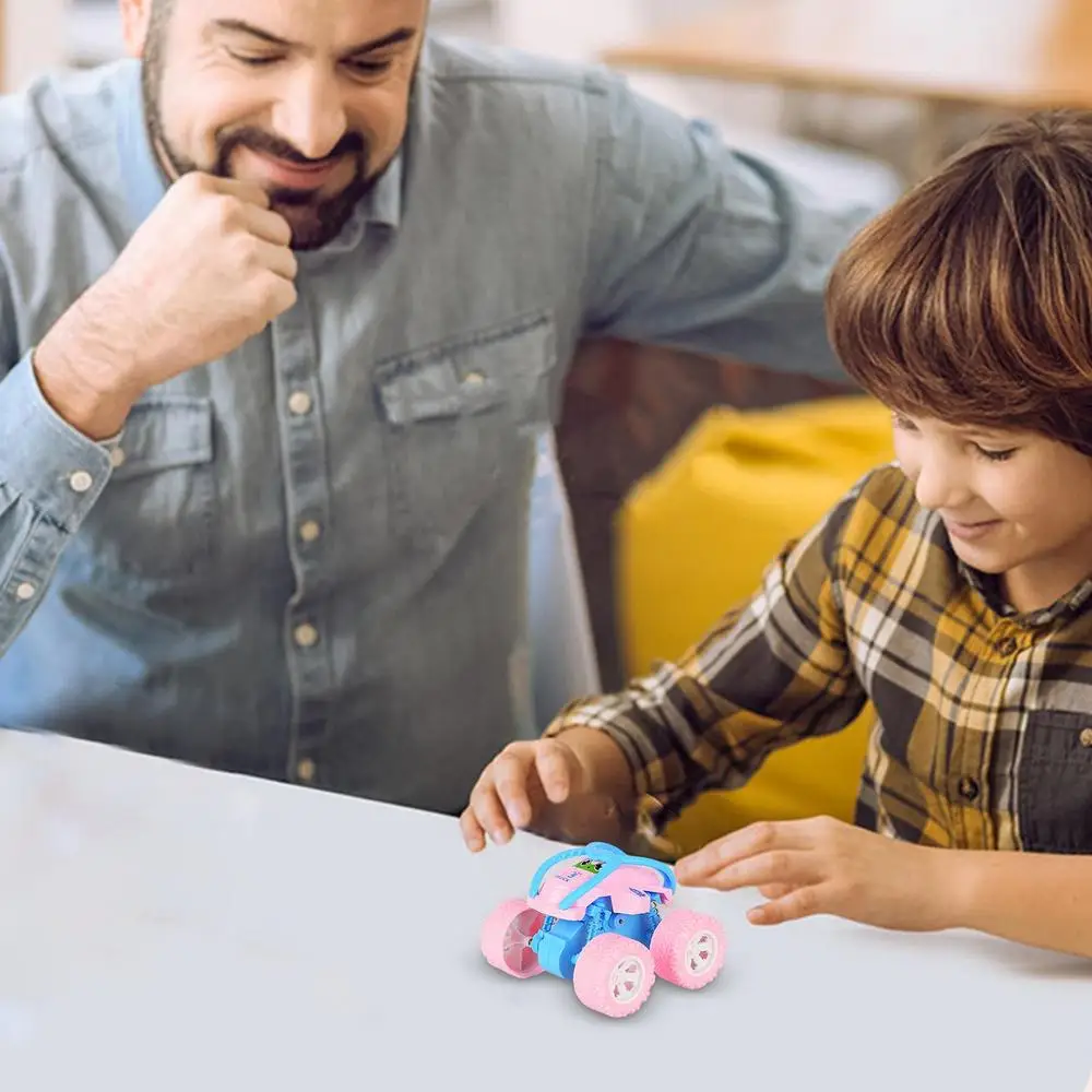 Stunt Toy Cars Friction Powered Push And Go Cars Mini Four-wheel Drive Stunt Rolling Inertial Off-road Vehicle For Kids