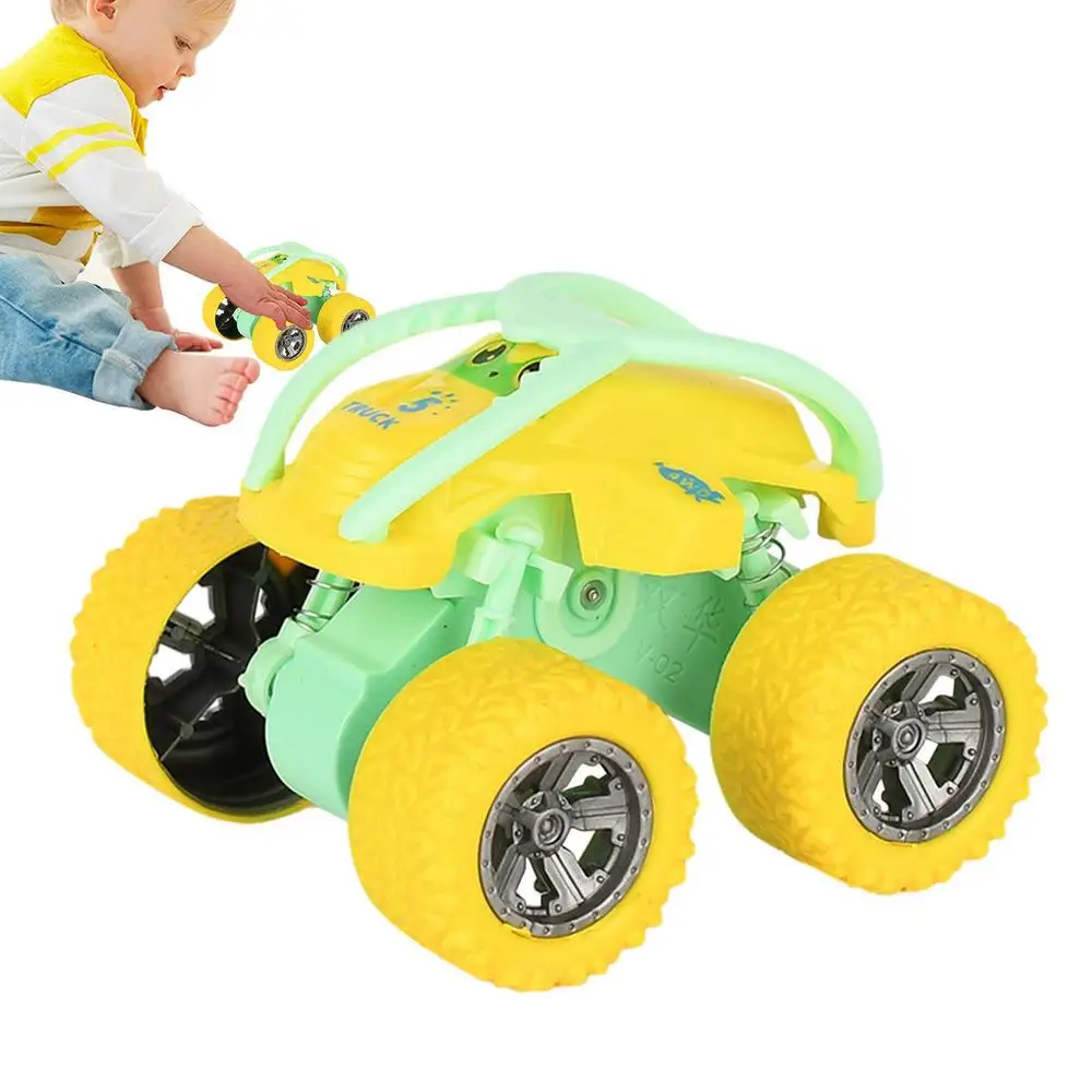 Stunt Toy Cars Friction Powered Push And Go Cars Mini Four-wheel Drive Stunt Rolling Inertial Off-road Vehicle For Kids