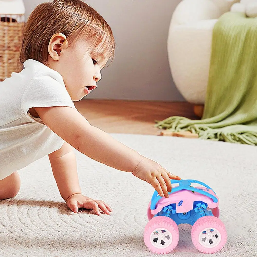 Stunt Toy Cars Friction Powered Push And Go Cars Mini Four-wheel Drive Stunt Rolling Inertial Off-road Vehicle For Kids