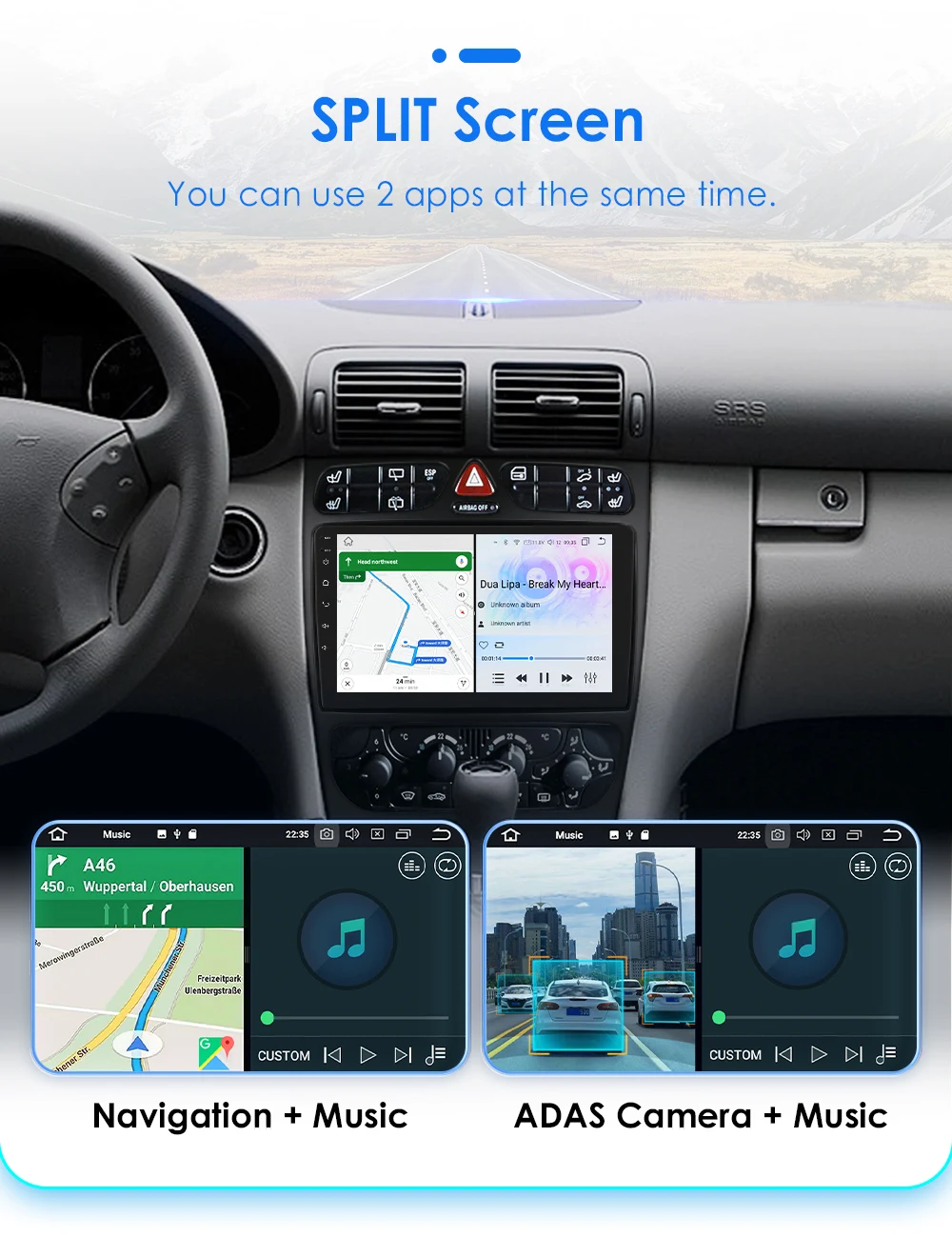 Hizpo Android Car Radio For Mercedes-Benz A W168 C W203 G W463 Vaneo Vito Viano CLK Class C209 Multimedia GPS RDS Stereo Carplay