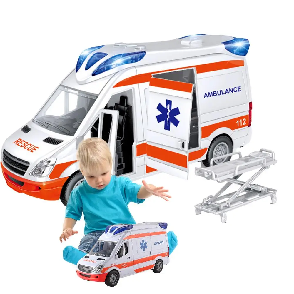 Ambulance Toy Truck Play House Toys Vehicle Car For Kids With Lights And Sound Ambulance Car For Kids With Stretcher Ambulance