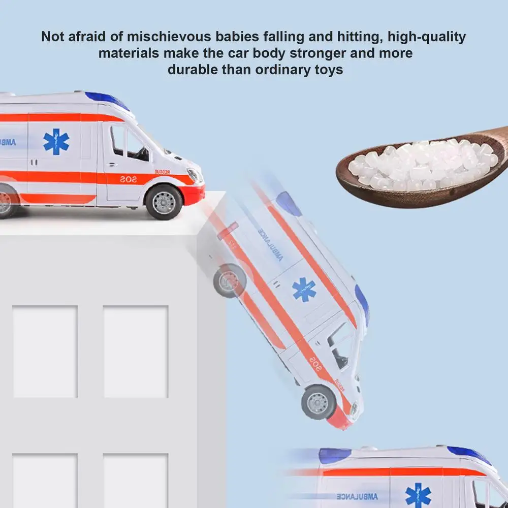 Ambulance Toy Truck Play House Toys Vehicle Car For Kids With Lights And Sound Ambulance Car For Kids With Stretcher Ambulance