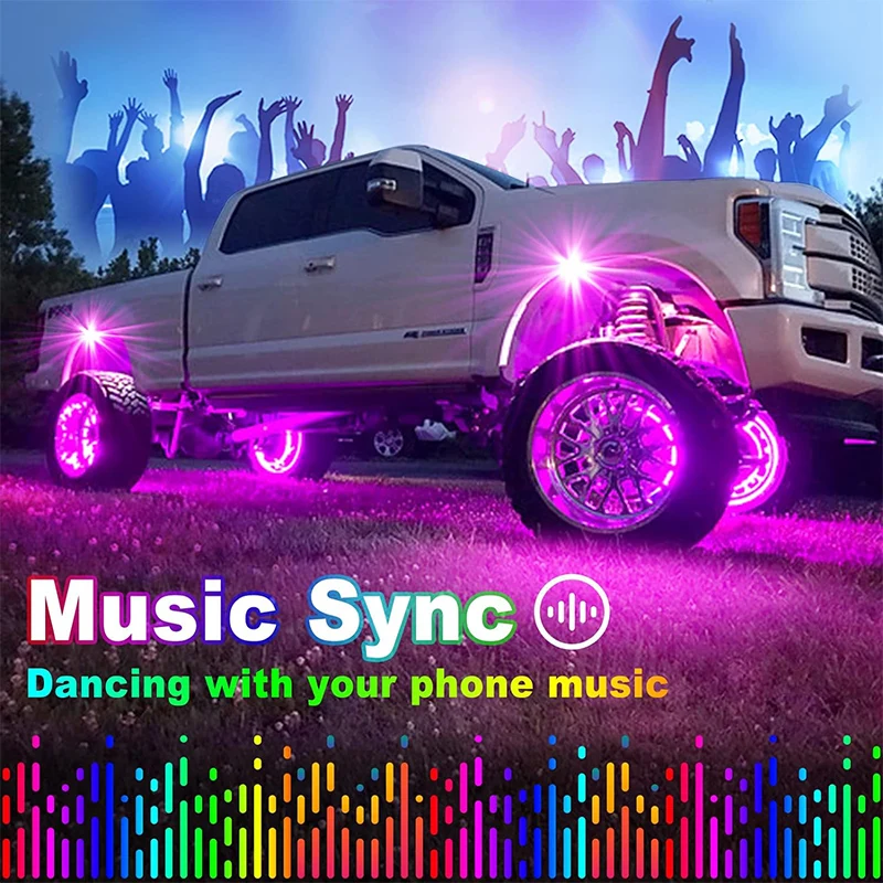 Underglow LED Car Lights Underbody Lamp Car RGB Ground Lighting App Control 12V Trail Rig Light Vehicle SUV Trucks Rock Lights