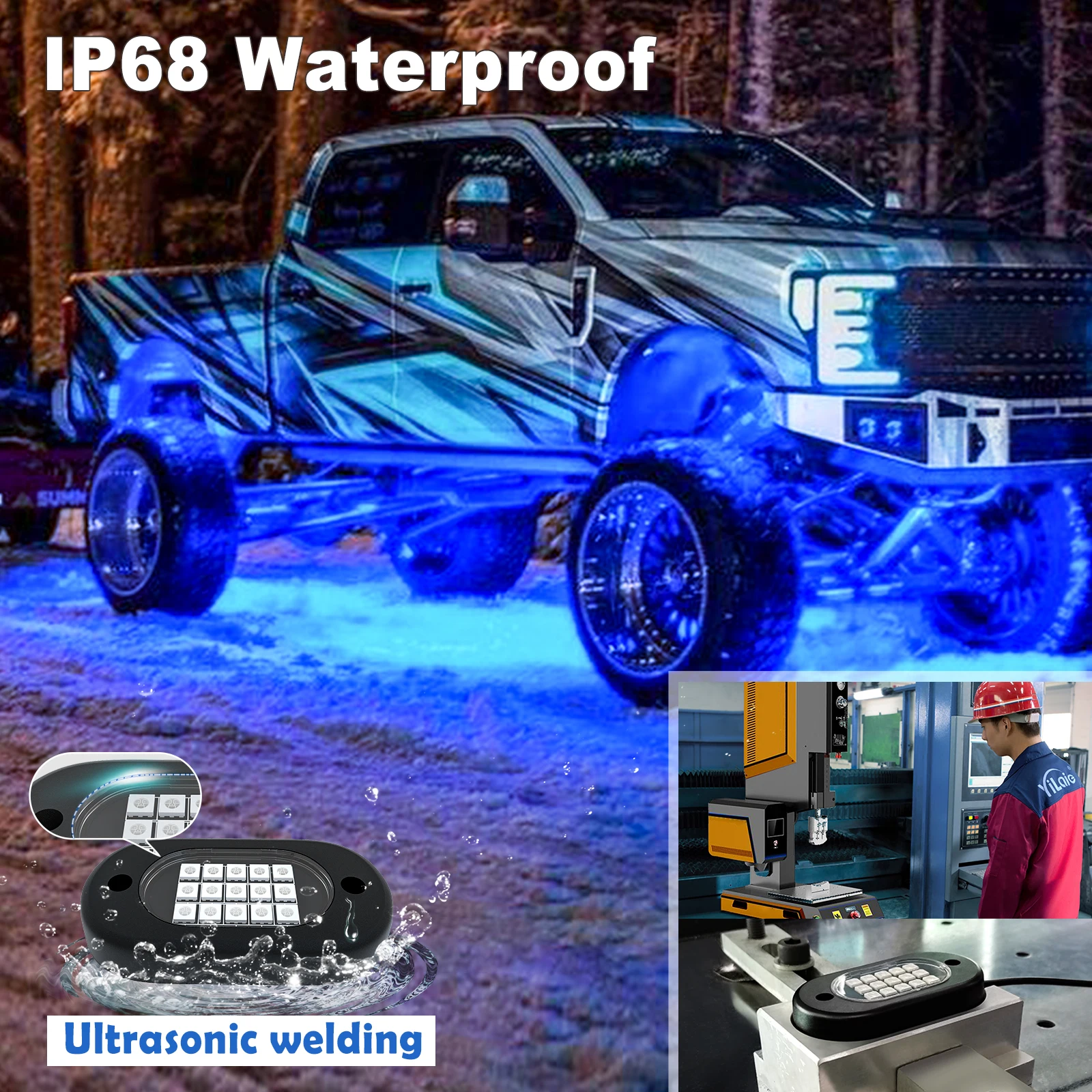 Underglow LED Car Lights Underbody Lamp Car RGB Ground Lighting App Control 12V Trail Rig Light Vehicle SUV Trucks Rock Lights