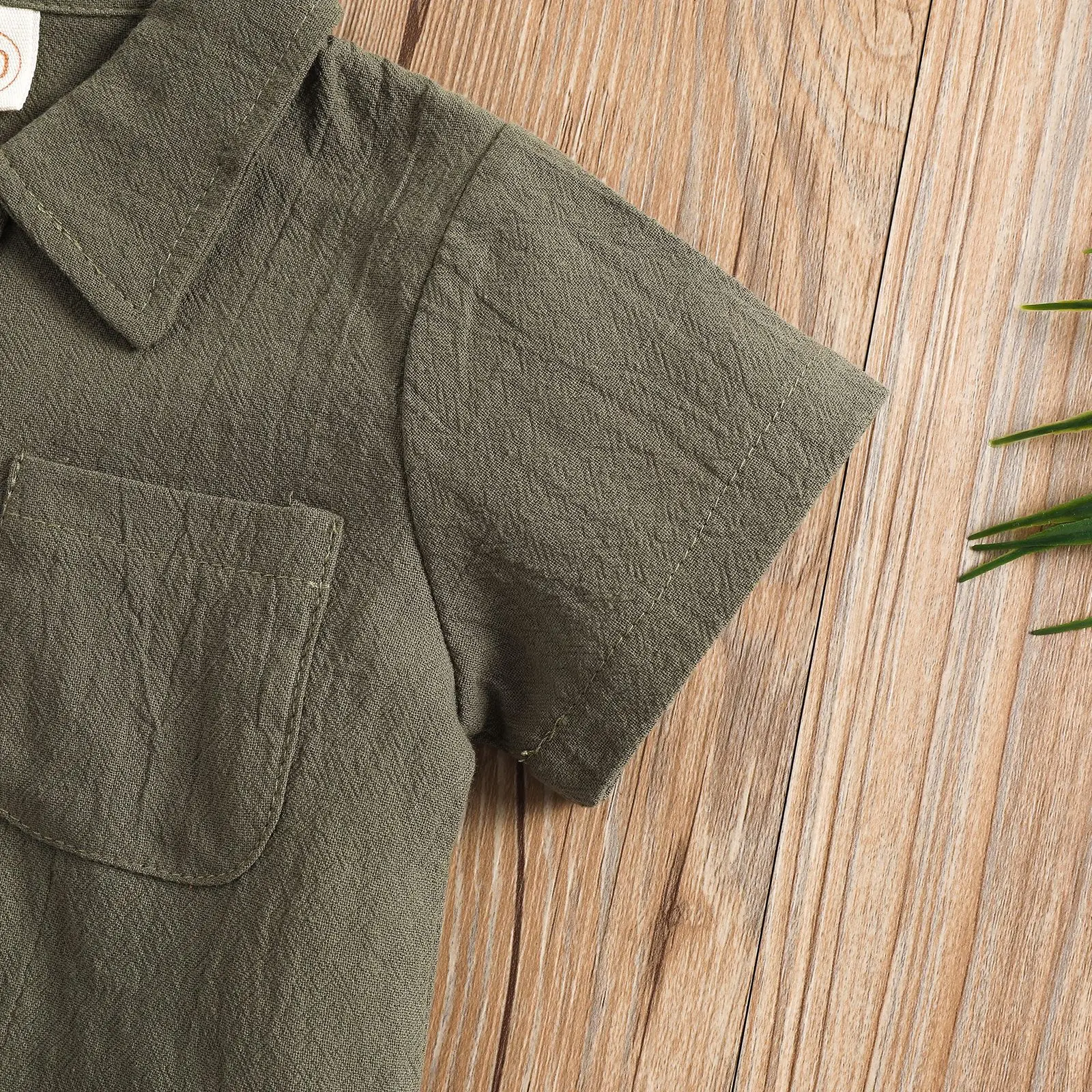Casual Style Boys' Polo Shirt Short Cotton hemp Short Sleeved Top Over With Lapell Collar Casual Style Children Boy Summer Wear