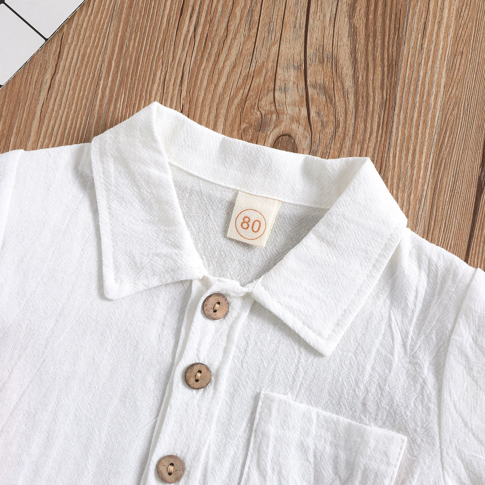 Casual Style Boys' Polo Shirt Short Cotton hemp Short Sleeved Top Over With Lapell Collar Casual Style Children Boy Summer Wear