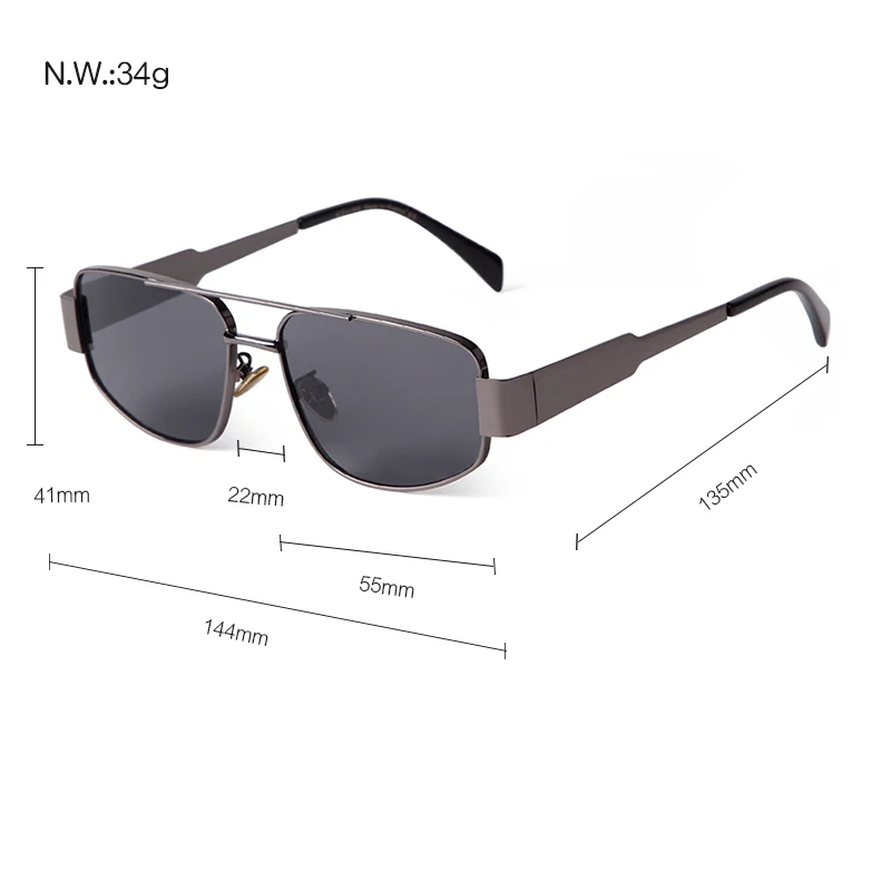 SORVINO 2024 Metal Frame Rectangle Sunglasses Mens Women Fashion Retro Sun Glasses Gold Mirror Eyewear Brand Design Shades UV400