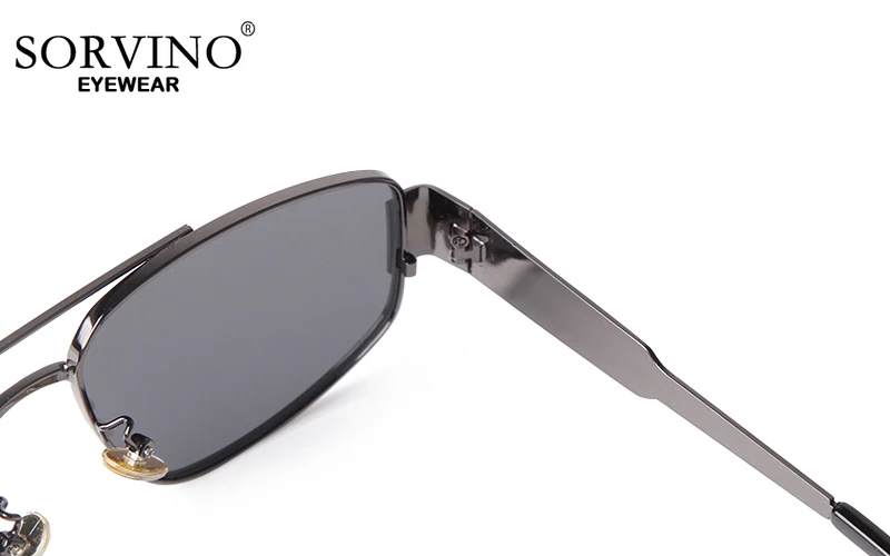 SORVINO 2024 Metal Frame Rectangle Sunglasses Mens Women Fashion Retro Sun Glasses Gold Mirror Eyewear Brand Design Shades UV400