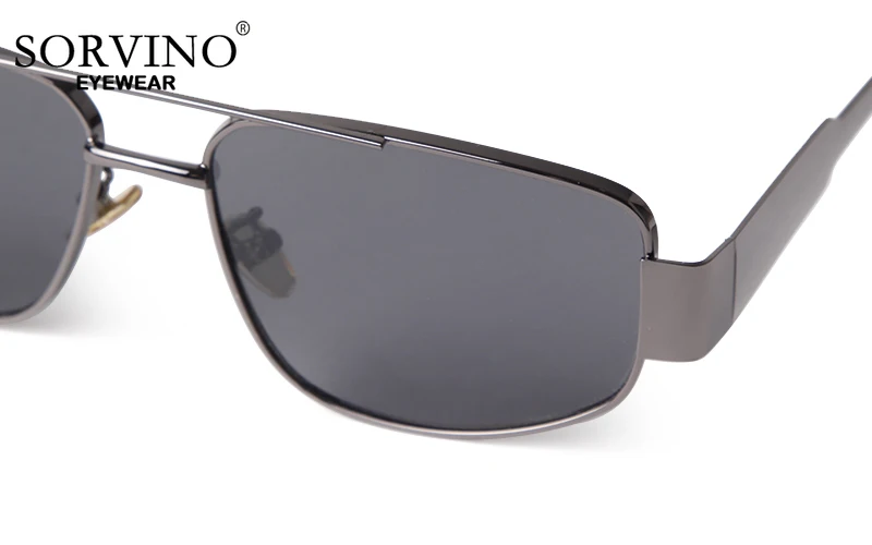 SORVINO 2024 Metal Frame Rectangle Sunglasses Mens Women Fashion Retro Sun Glasses Gold Mirror Eyewear Brand Design Shades UV400