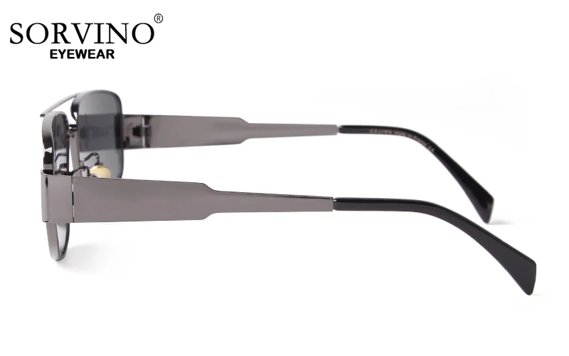 SORVINO 2024 Metal Frame Rectangle Sunglasses Mens Women Fashion Retro Sun Glasses Gold Mirror Eyewear Brand Design Shades UV400
