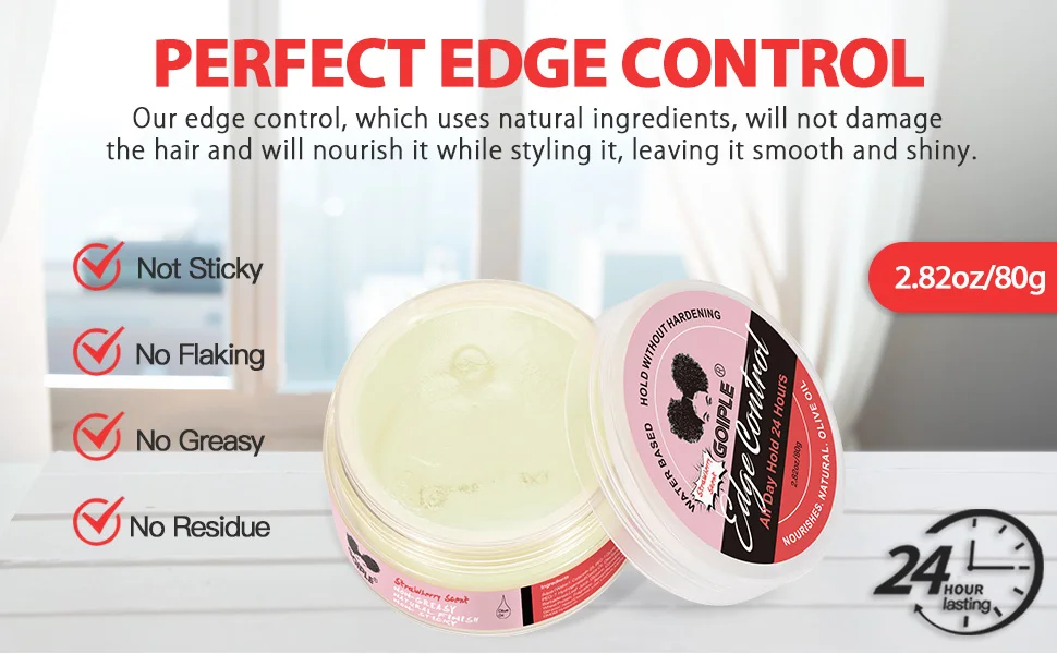 Edge Control for Black Women Natural Hair Gel Africa Edge Pomade Hairstyles Cream and Hair Wax Stick kit with Brush Band