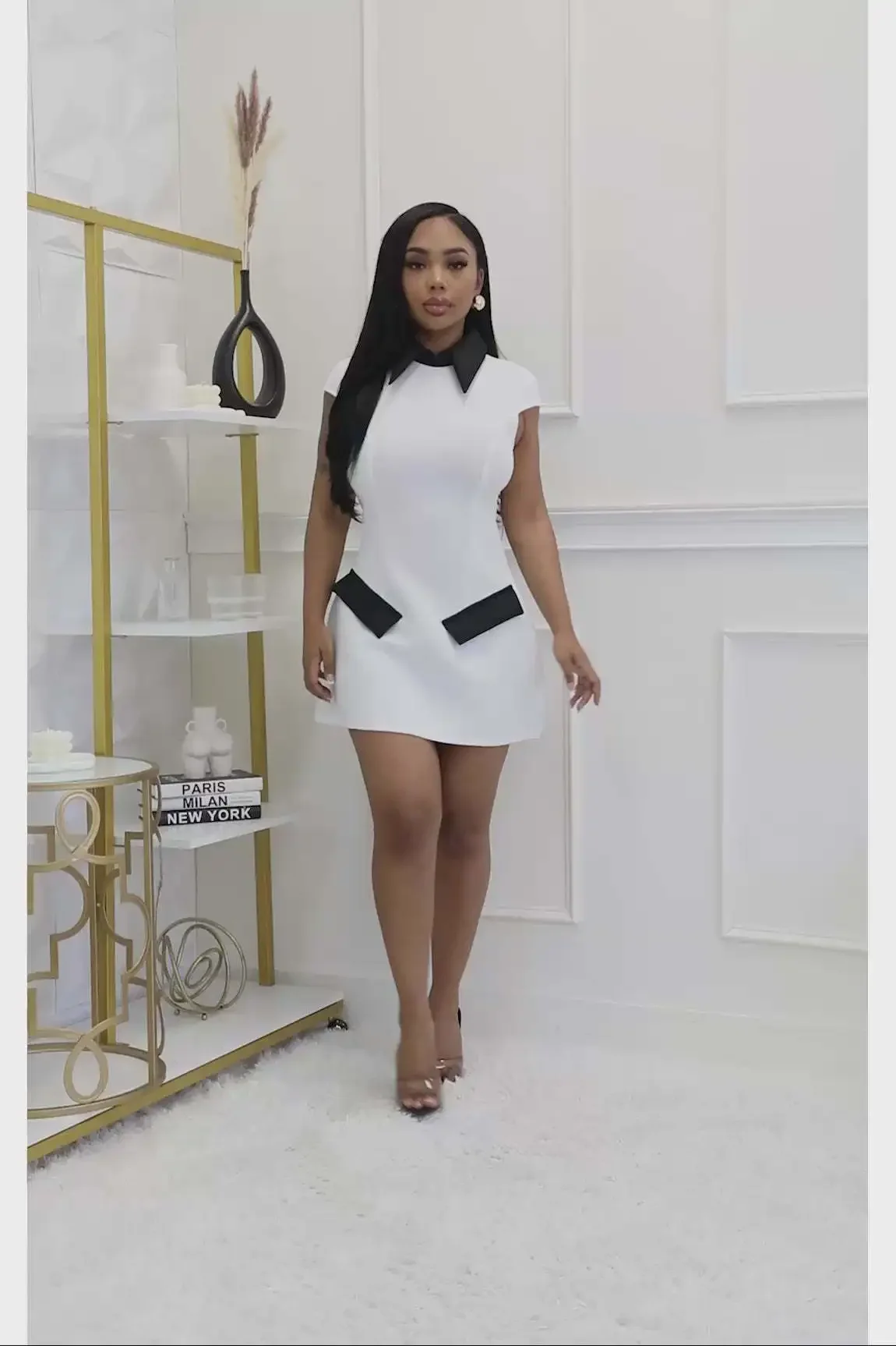 Women Fashion Turn-down Collar High Waist A-line Mini Dress 2026 Summer Party Night Club Street Basic Vestidos Dresses