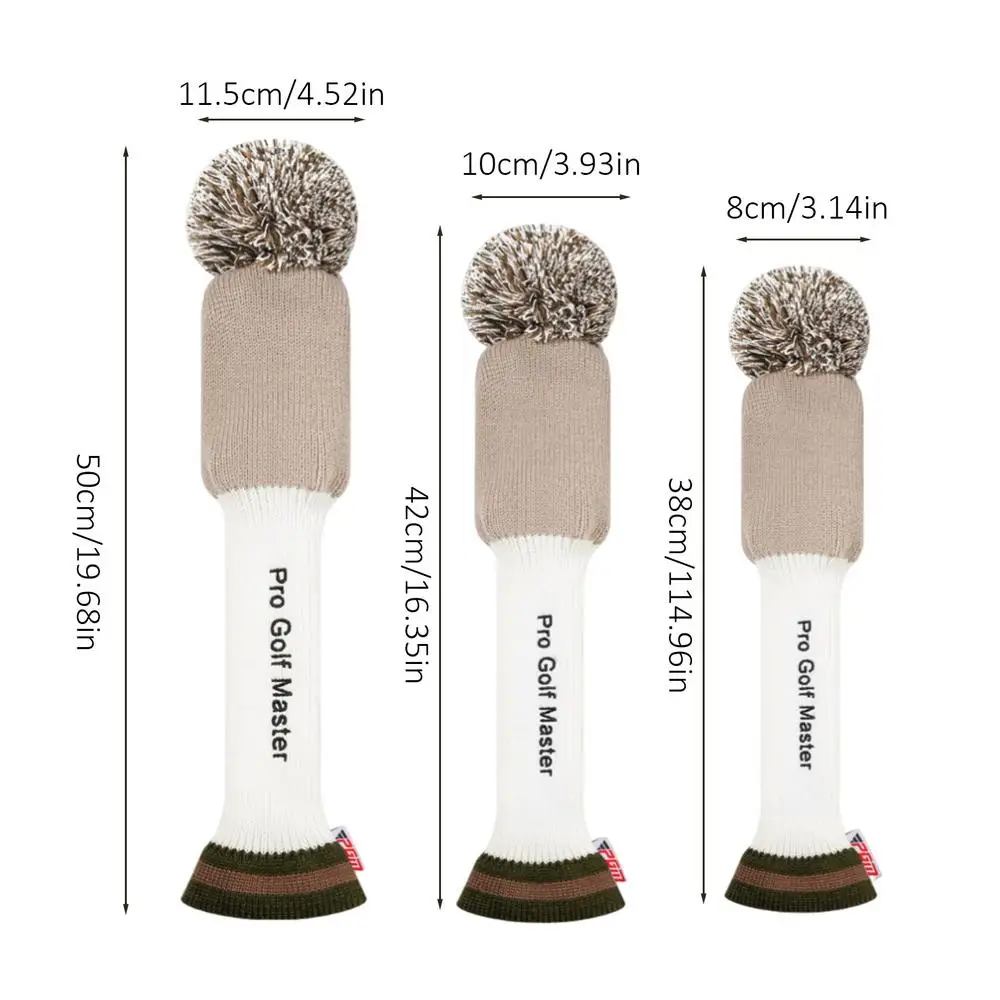 Driver Fairway Hybrid Pom Pom Cover Soft Club Head Covers Knit Headcover Long Neck Lightweight Protection Golf Head Covers For