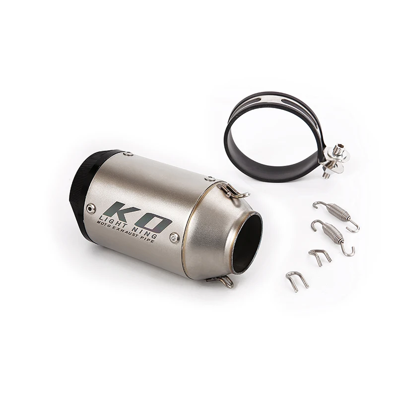 Universal 51MM Motorcycle Bike Exhaust Muffler Pipe Silencer Without DB Killer Stainless Steel/Matte Real Carbon Fiber Black
