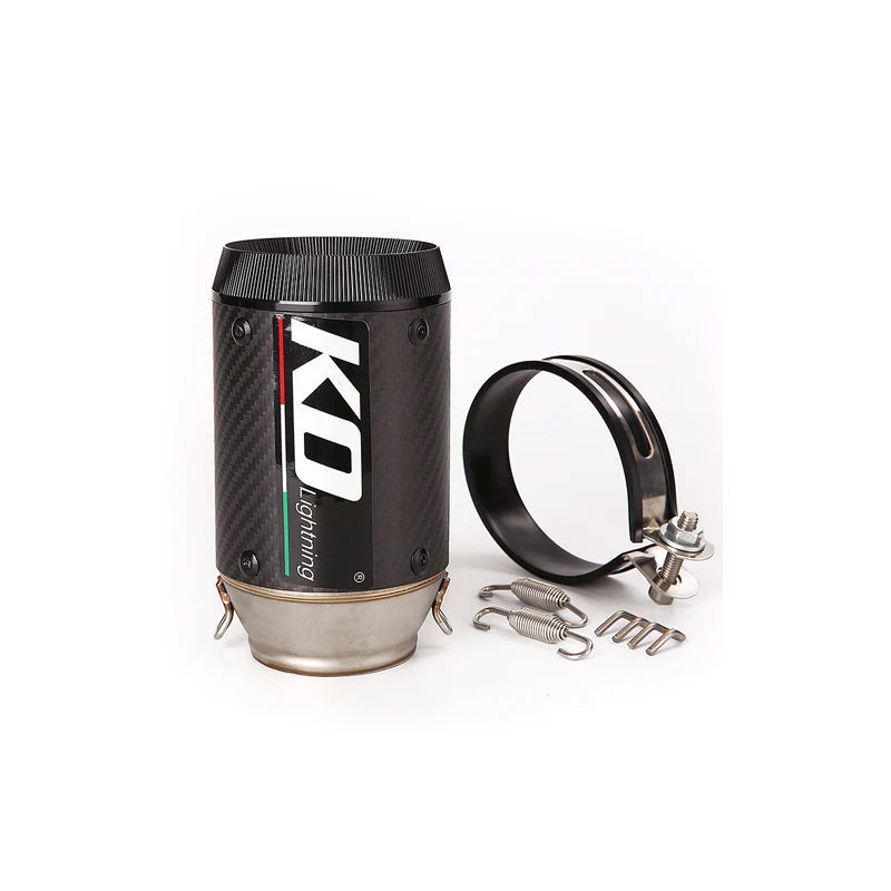 Universal 51MM Motorcycle Bike Exhaust Muffler Pipe Silencer Without DB Killer Stainless Steel/Matte Real Carbon Fiber Black