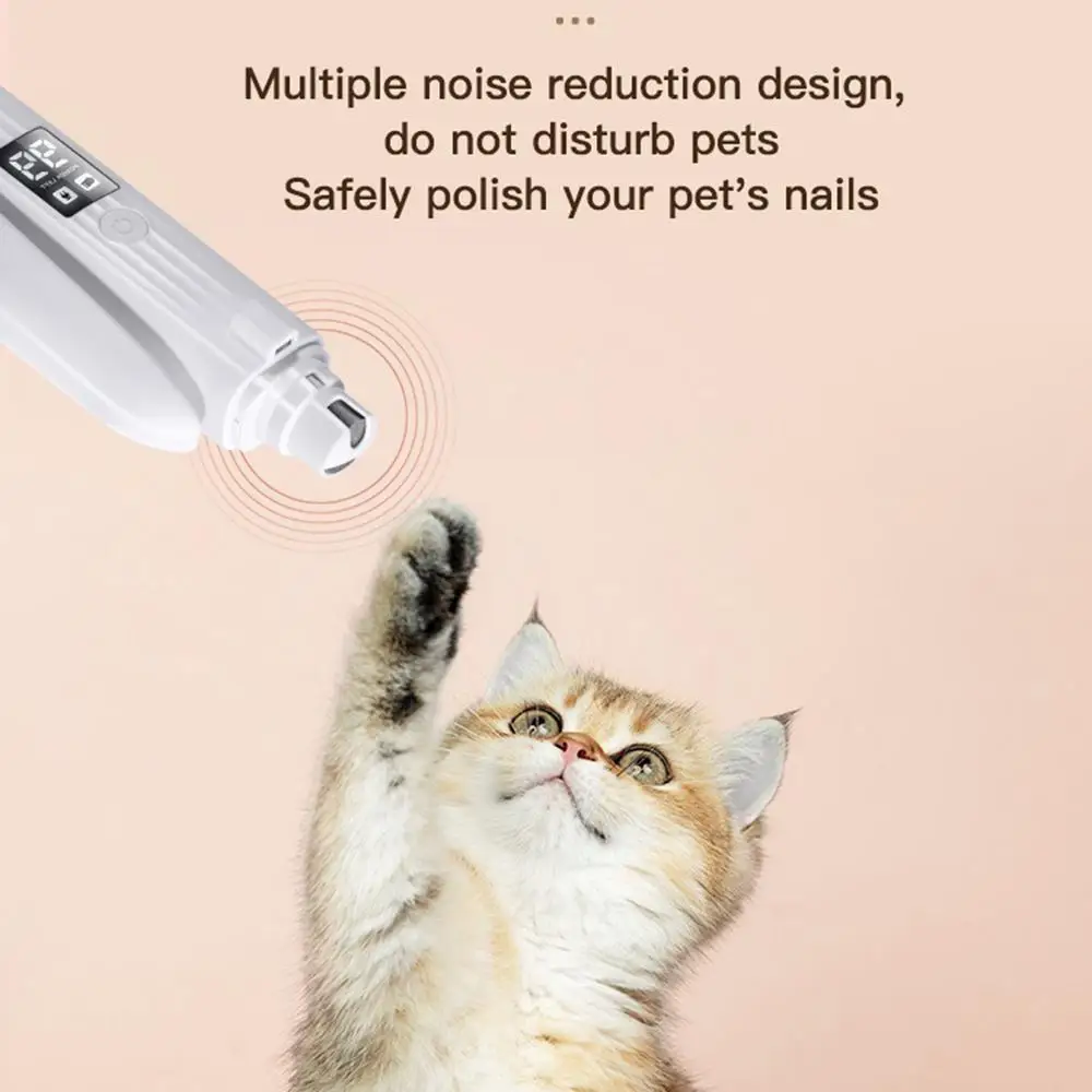 Electric Pet Nail Trimmer Rechargeable Electric Nail Trimmer For Cats Quiet Pet Nail Grinder & Nail Trimmer With LED Light For