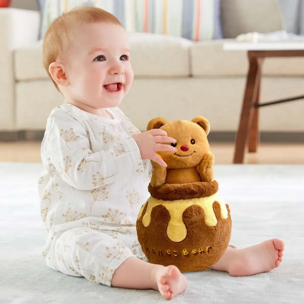 Bear Stuffed Animal Cartoon Toy With Honey Jar Design Soft And Creative Toy Cute Plushies Decoration For Boys And Girls