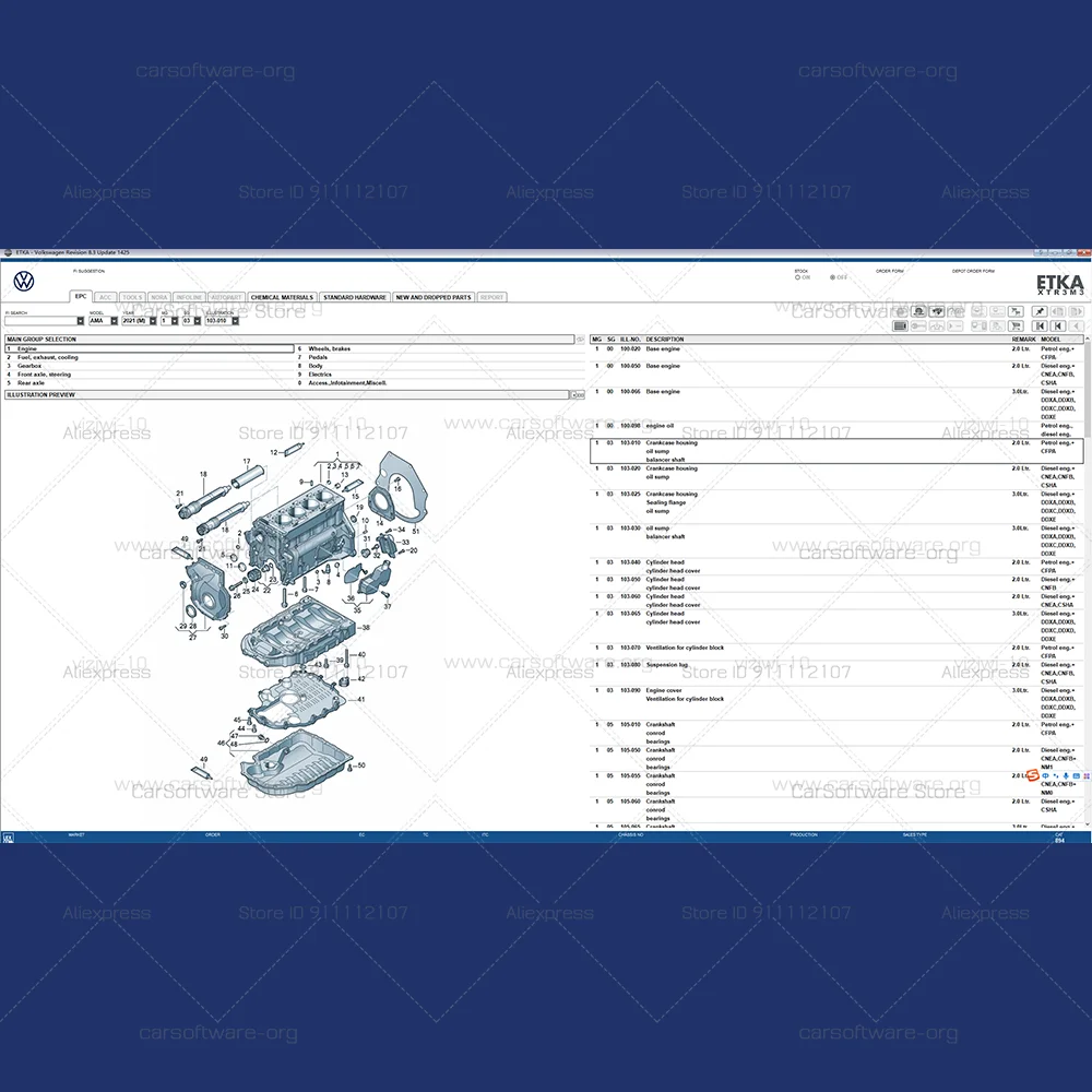ETKA 8 .3 Link For V/W+AU//DI+SE//AT+SKO//DA 2021 Support Cars Group Vehicles Electronic Parts Catalogue Until Newest Updata