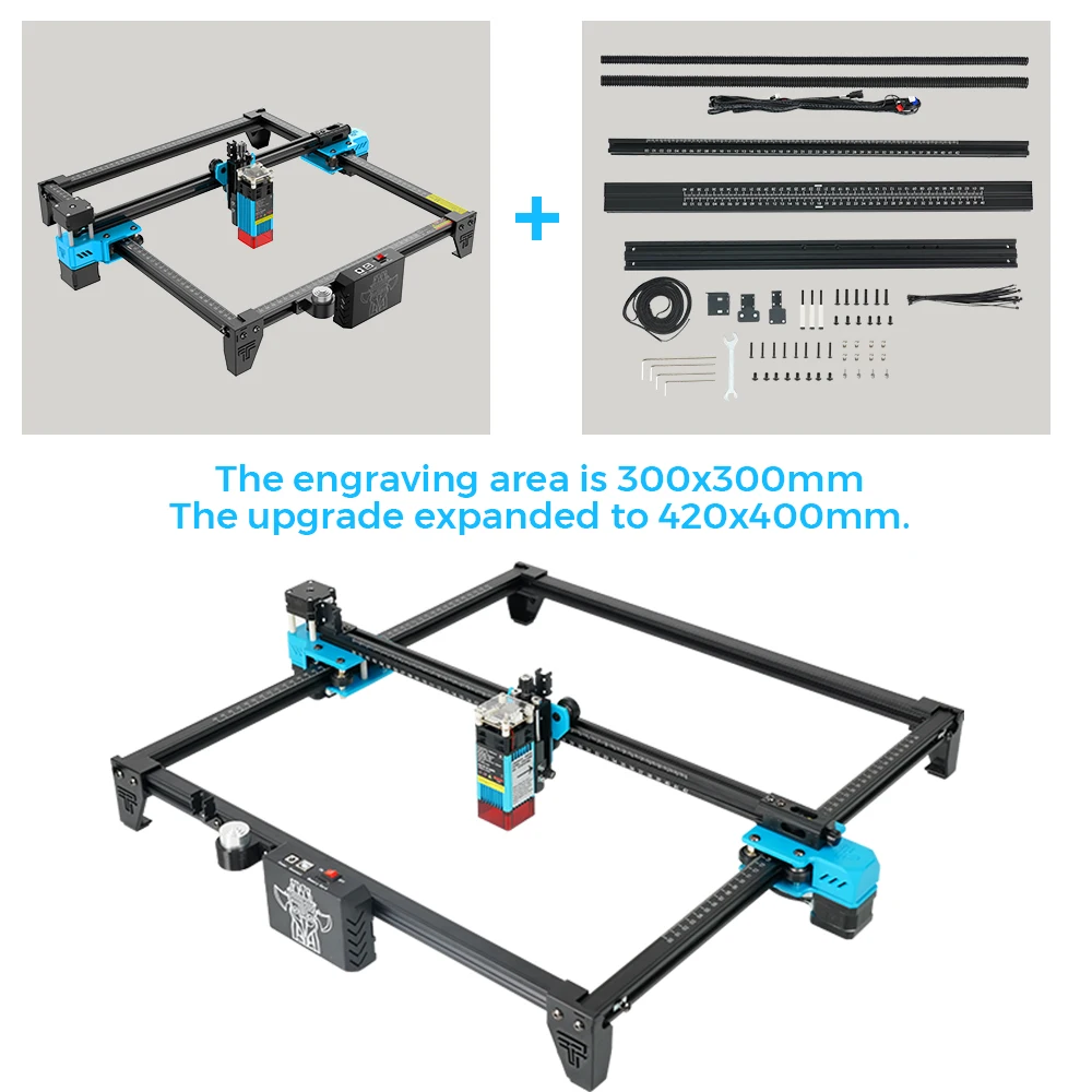 400x420mm 600x600mm Engraving Area Expansion Kit For Laser Engraving Machine Upgrade TTS-25 TTS-55 TTS-10 CNC Wood Engraver