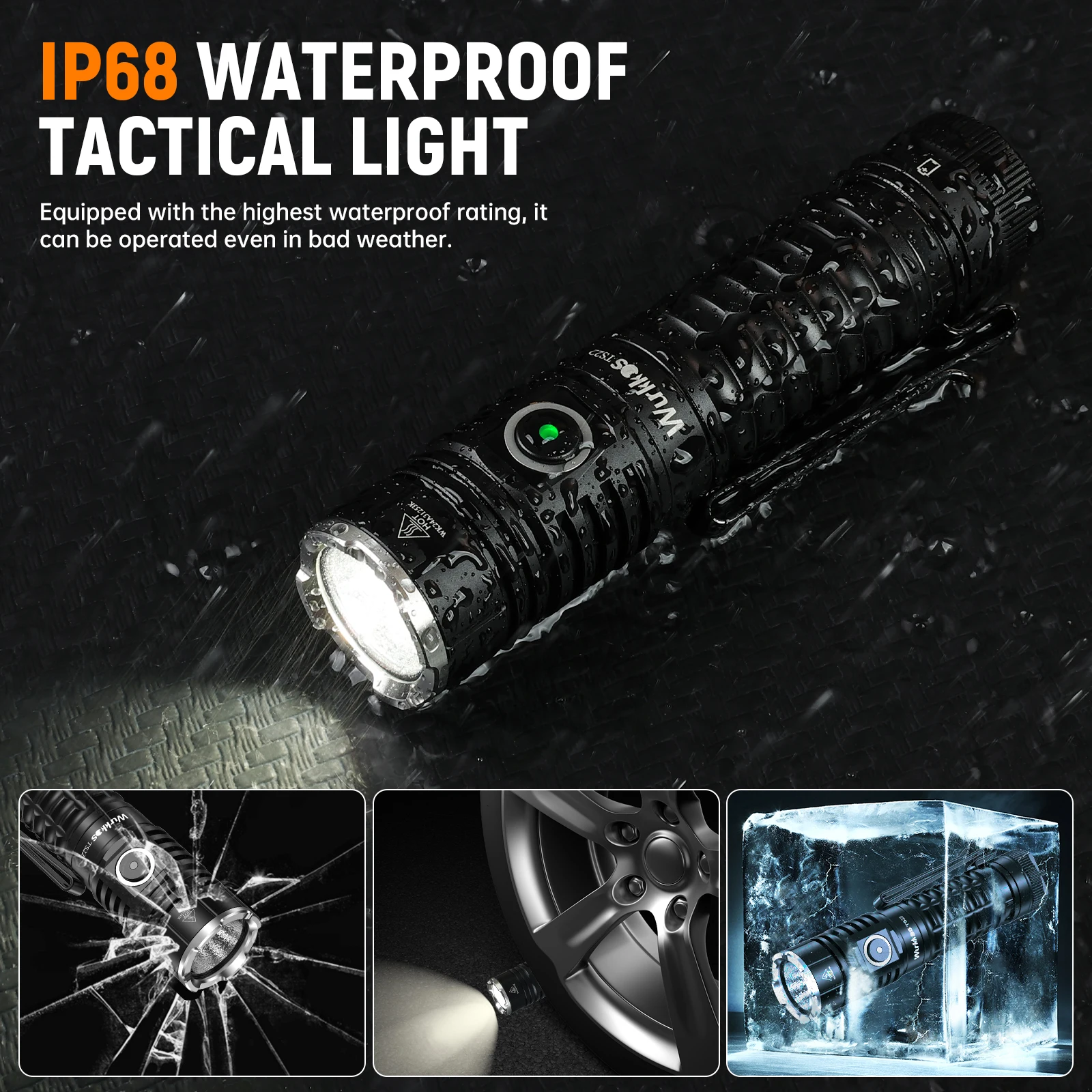 Wurkkos TS22 Flashlight Rechargeable 21700 with XHP70D HICRI LED 4500 Lm Magnetic Tail Cap and Reverse Charging for Hiking