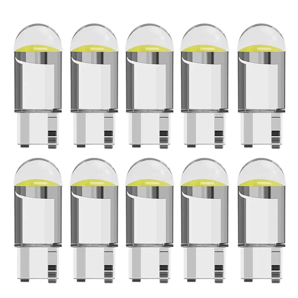 Waterproof T10LEDCOB LED Bulb For Car LED Signal Light Free Error 12/24V White Auto Wedge Side Trunk Lamps 10PCS For Car