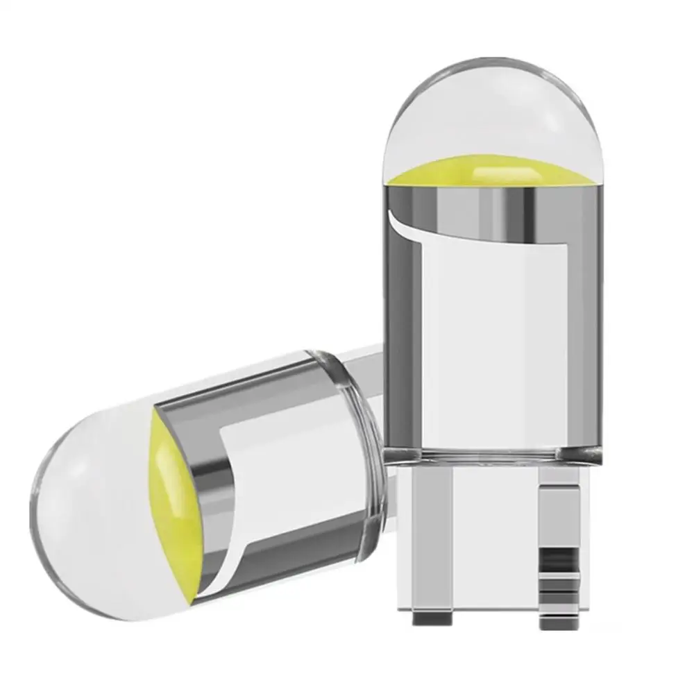 Waterproof T10LEDCOB LED Bulb For Car LED Signal Light Free Error 12/24V White Auto Wedge Side Trunk Lamps 10PCS For Car